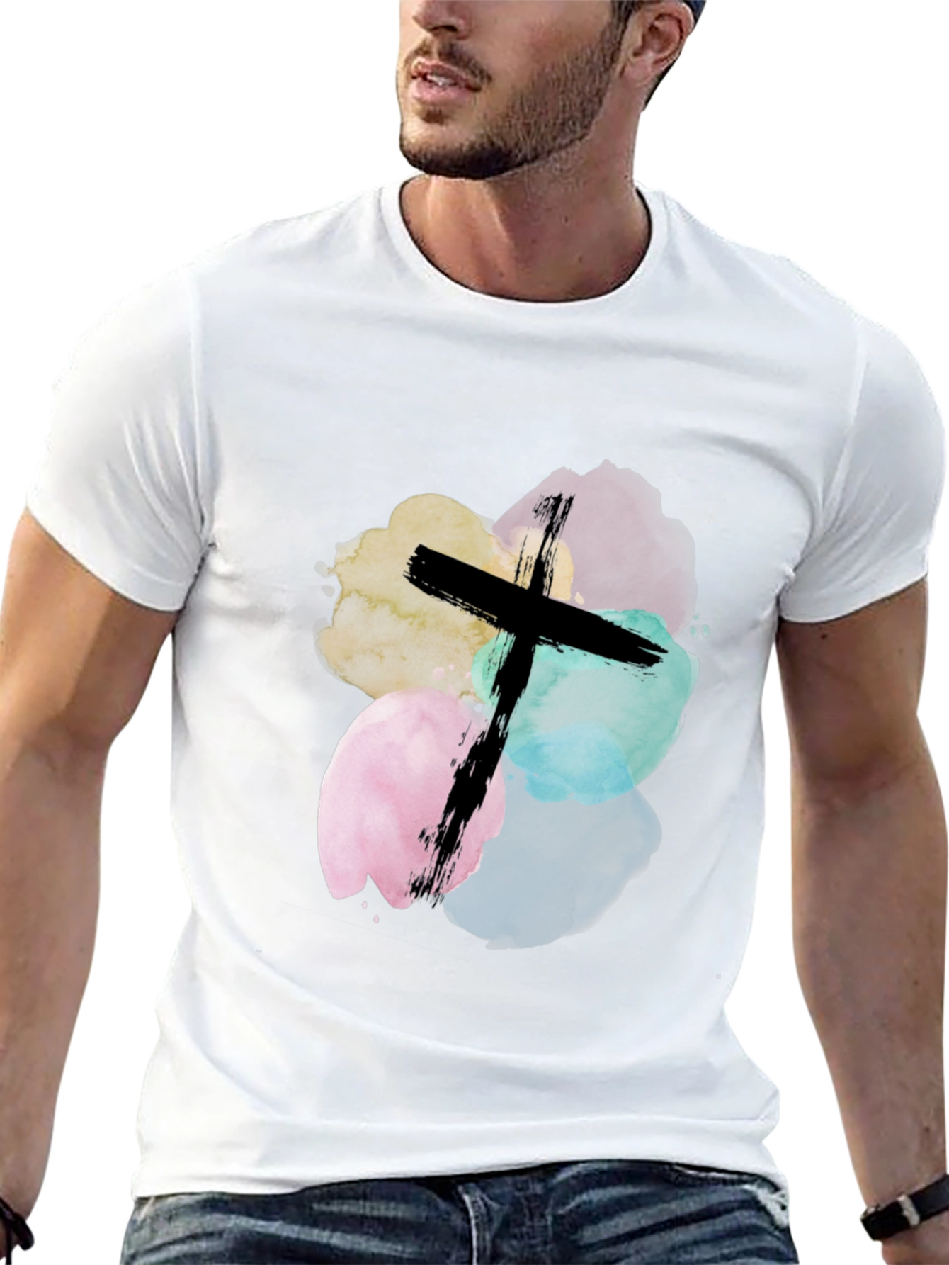 Watercolor Cross Graphic Tee