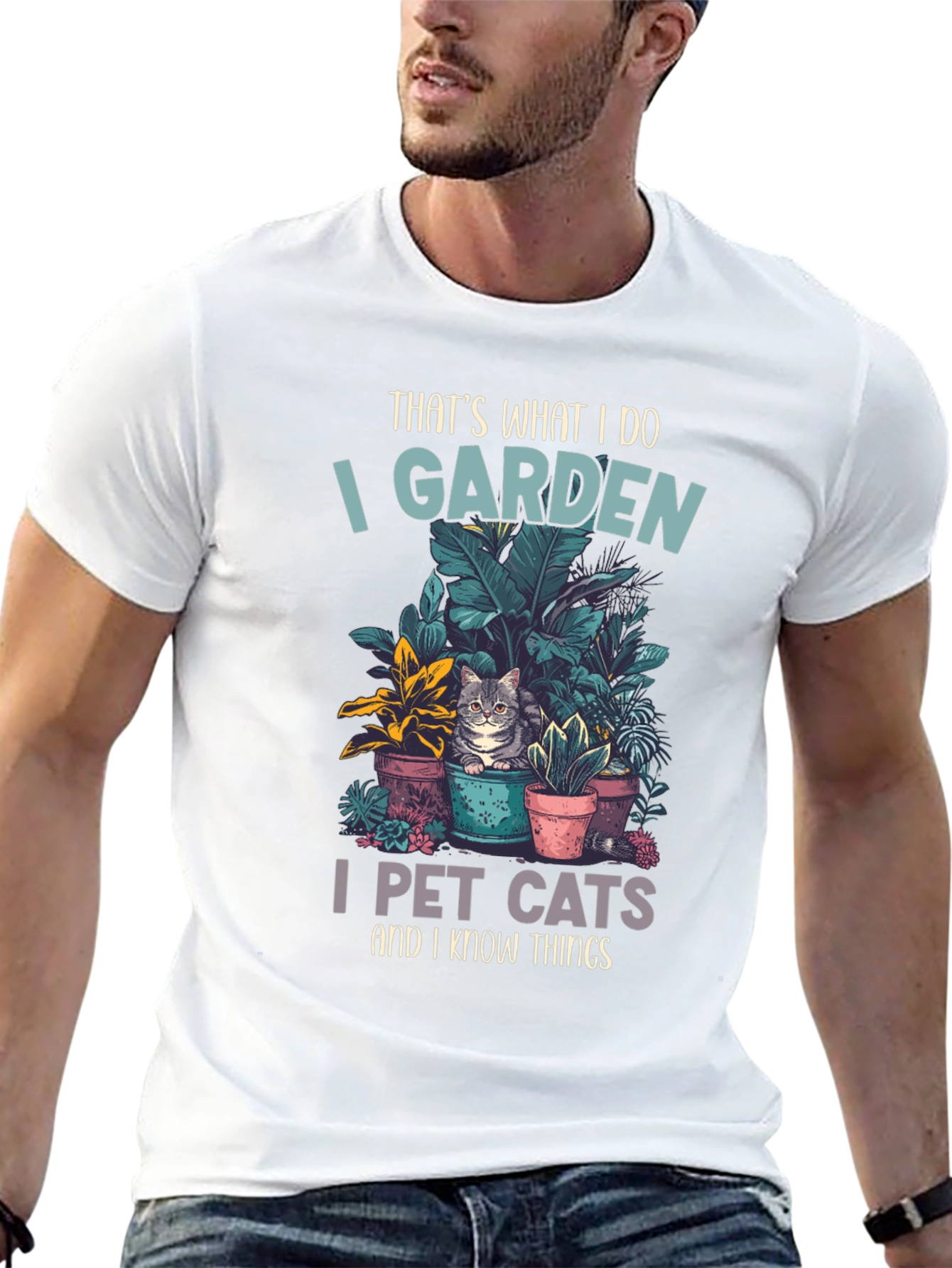 Gardening and Cat Lover T-Shirt