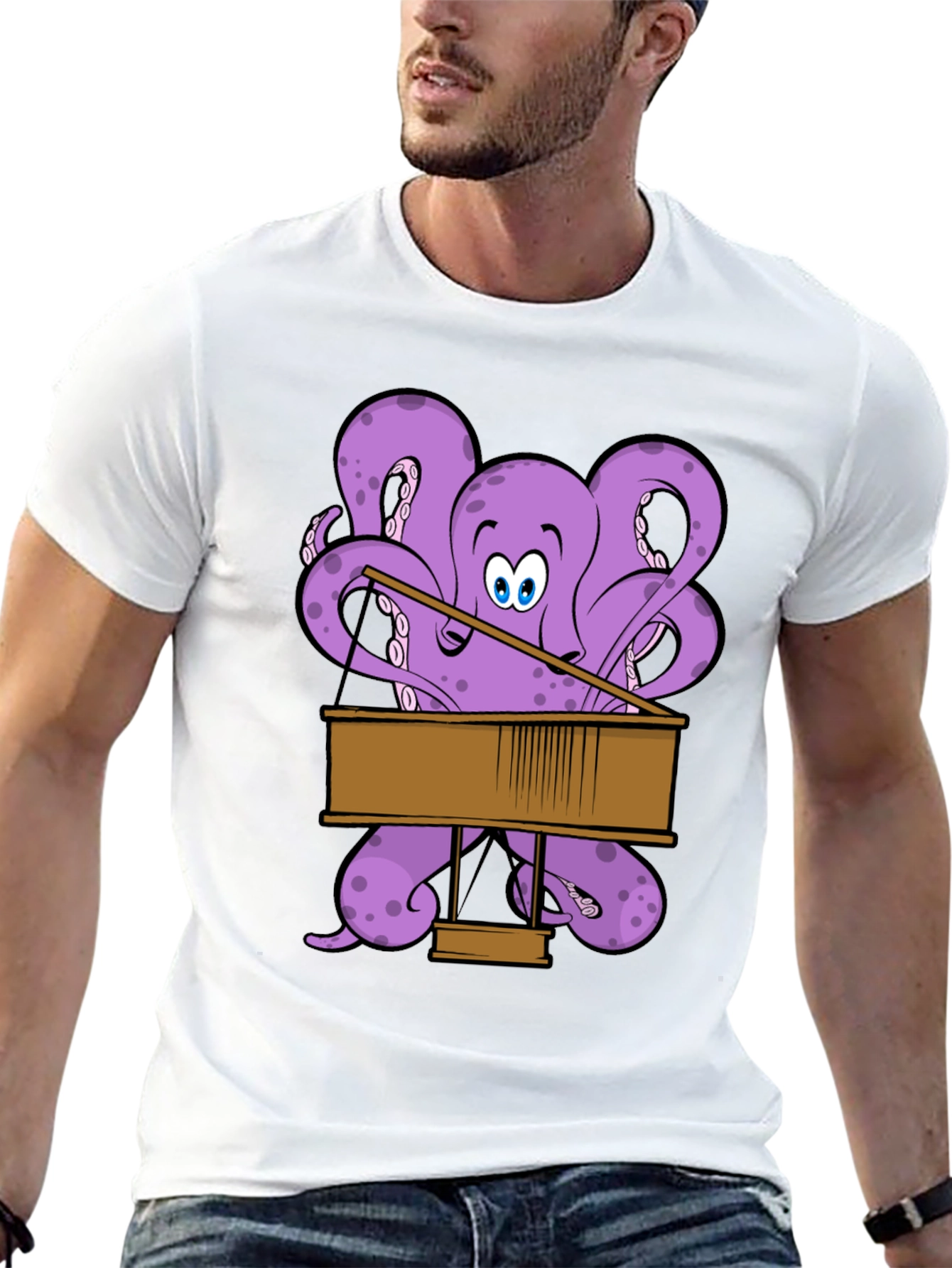 Octopus Pianist Graphic T-Shirt