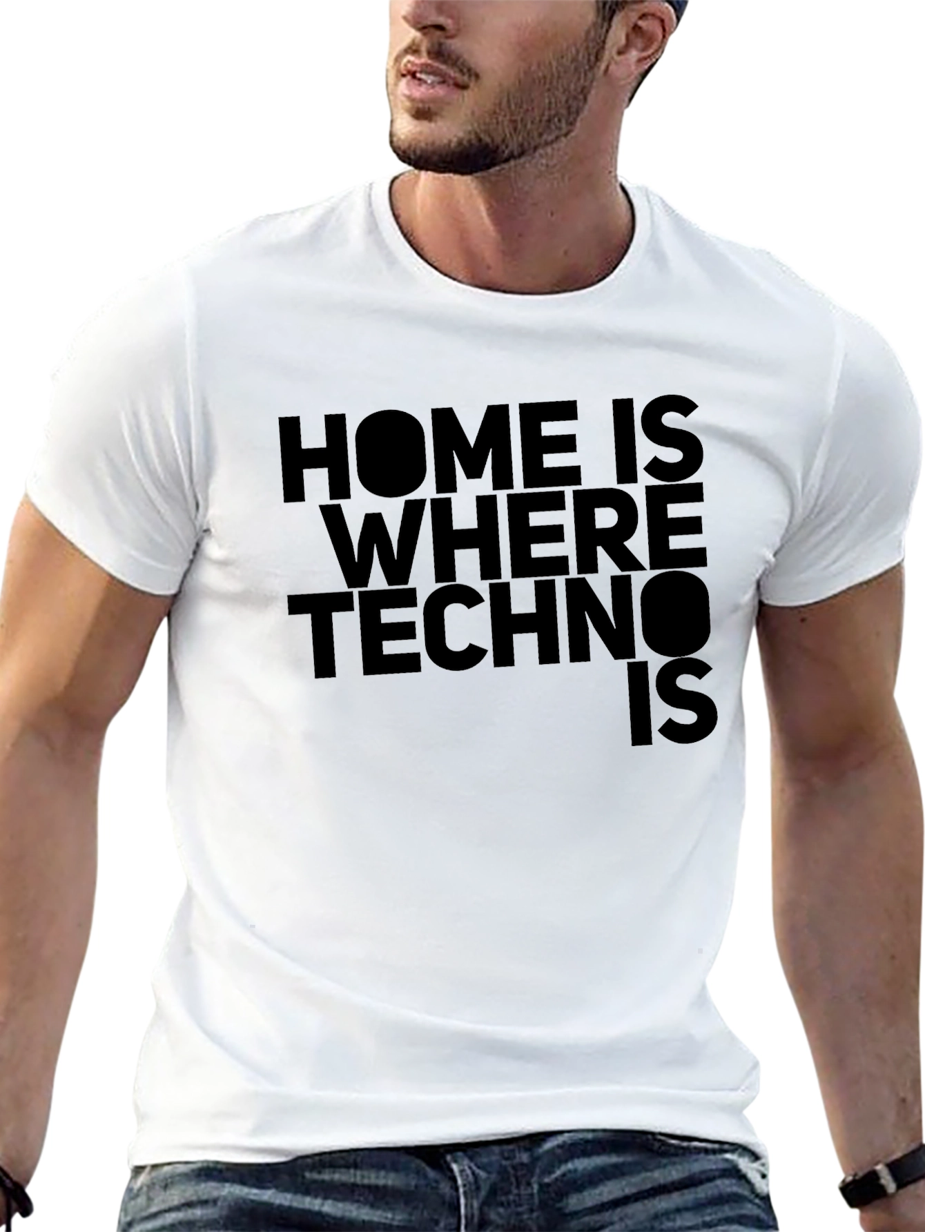 Home is Where Techno Is Black T-Shirt