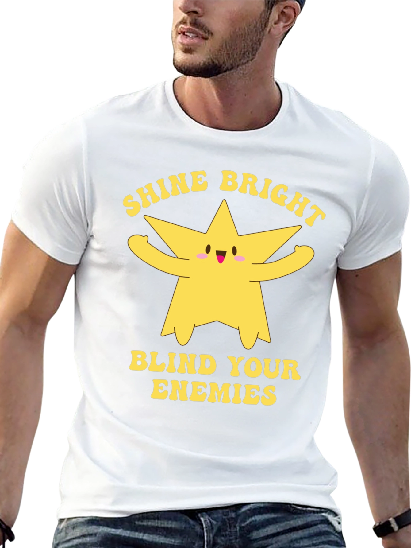 Shine Bright Star Graphic Black T-Shirt