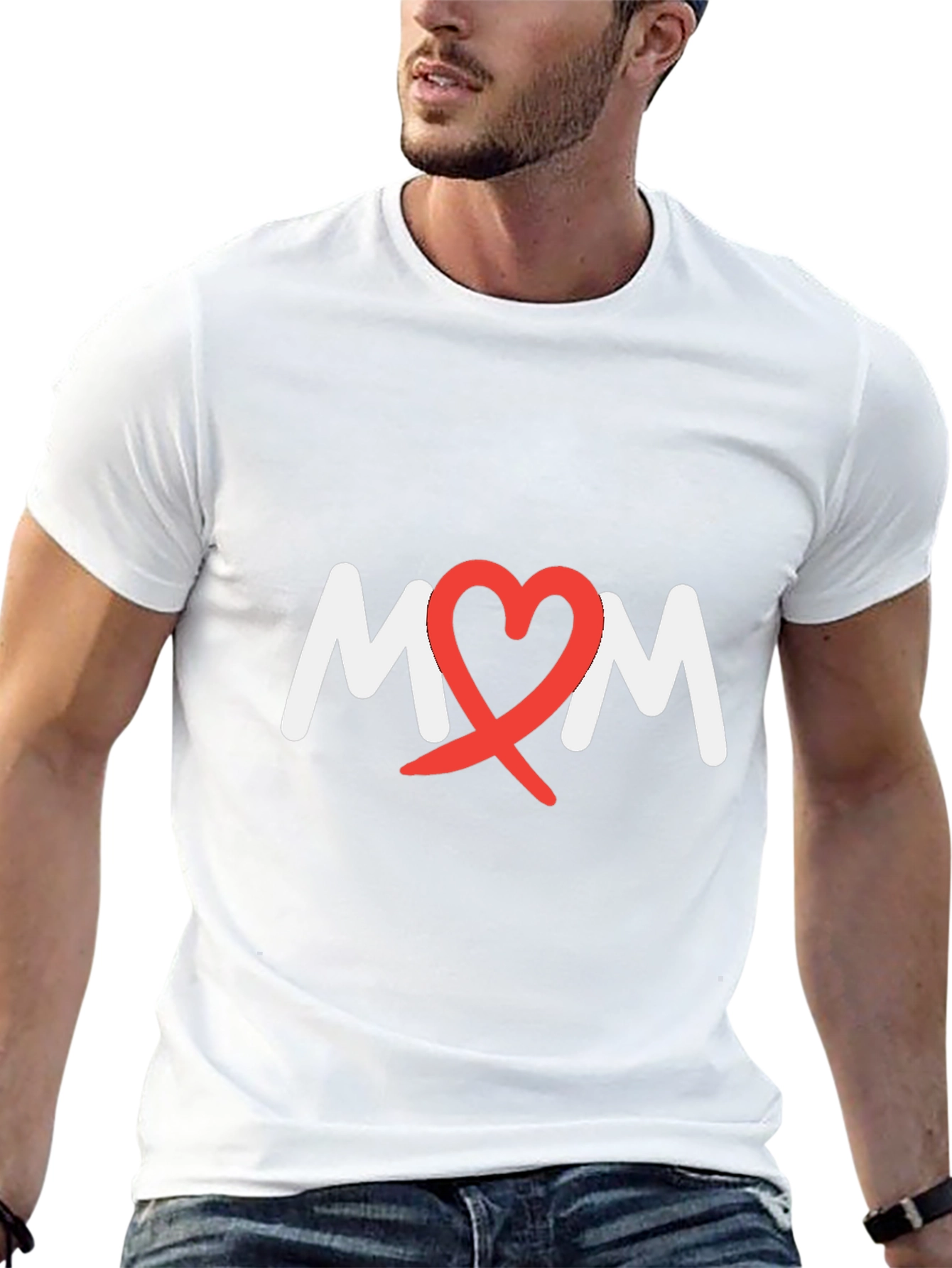 Heart Mom Tee - Black Cotton Blend T-Shirt