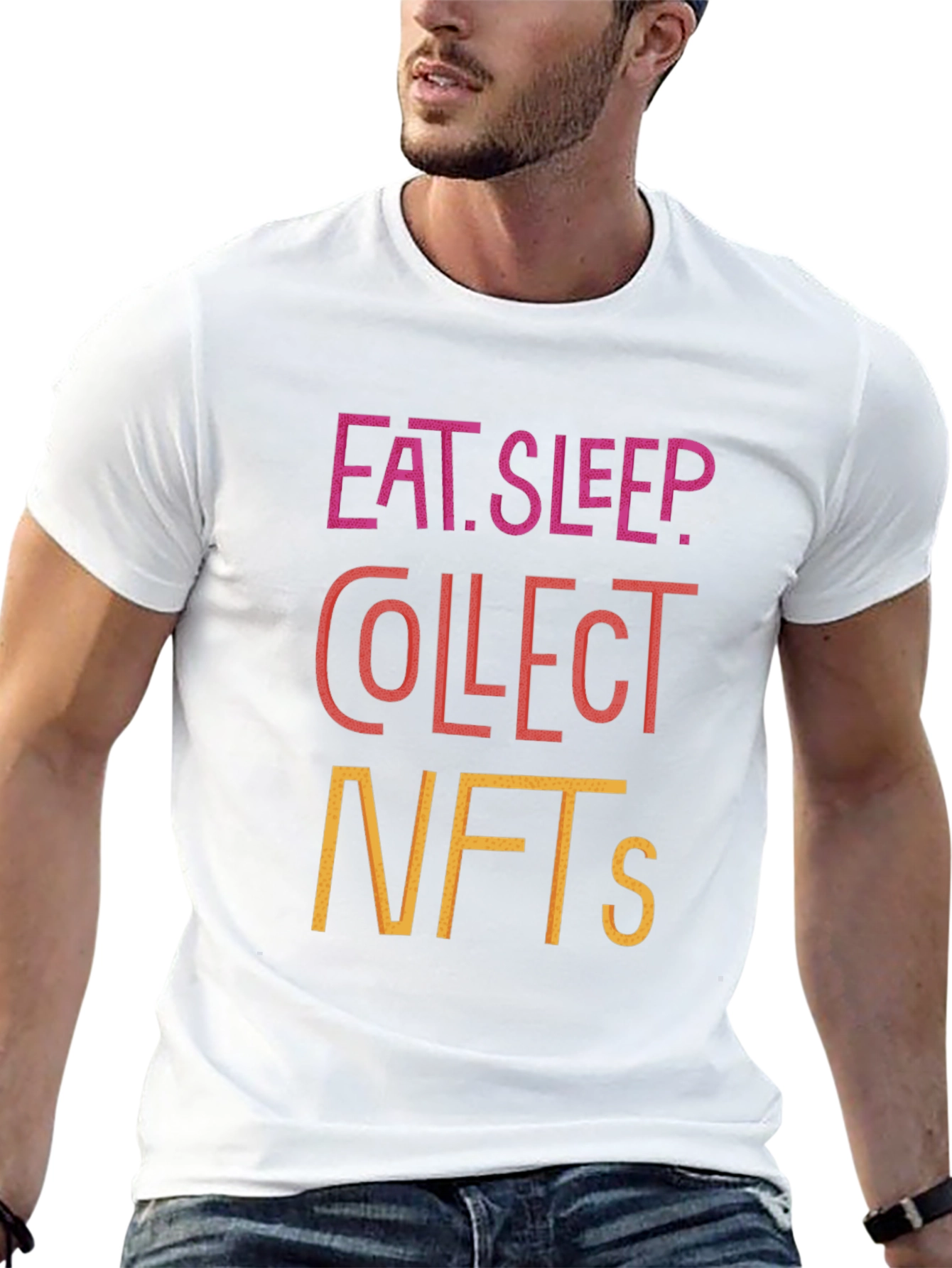 Eat Sleep Collect NFTs Black Graphic Tee