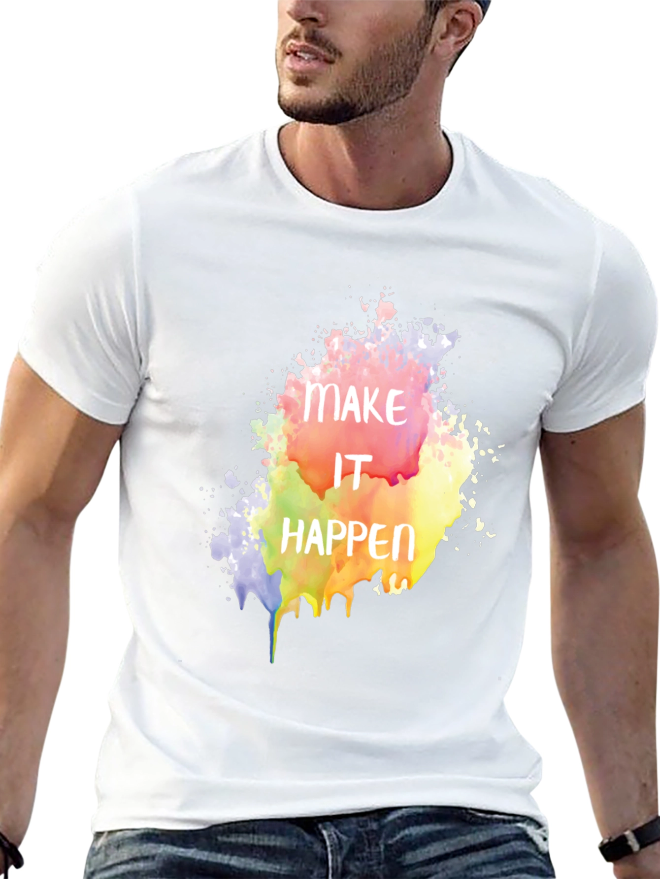 Make It Happen Graphic Tee - Black Cotton Blend