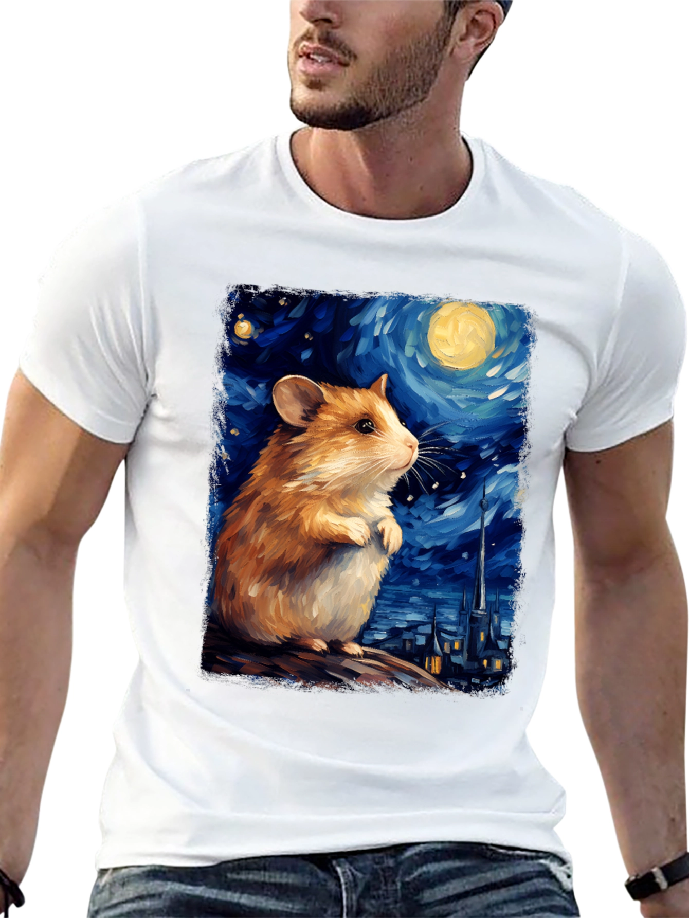 Starry Night Hamster T-Shirt