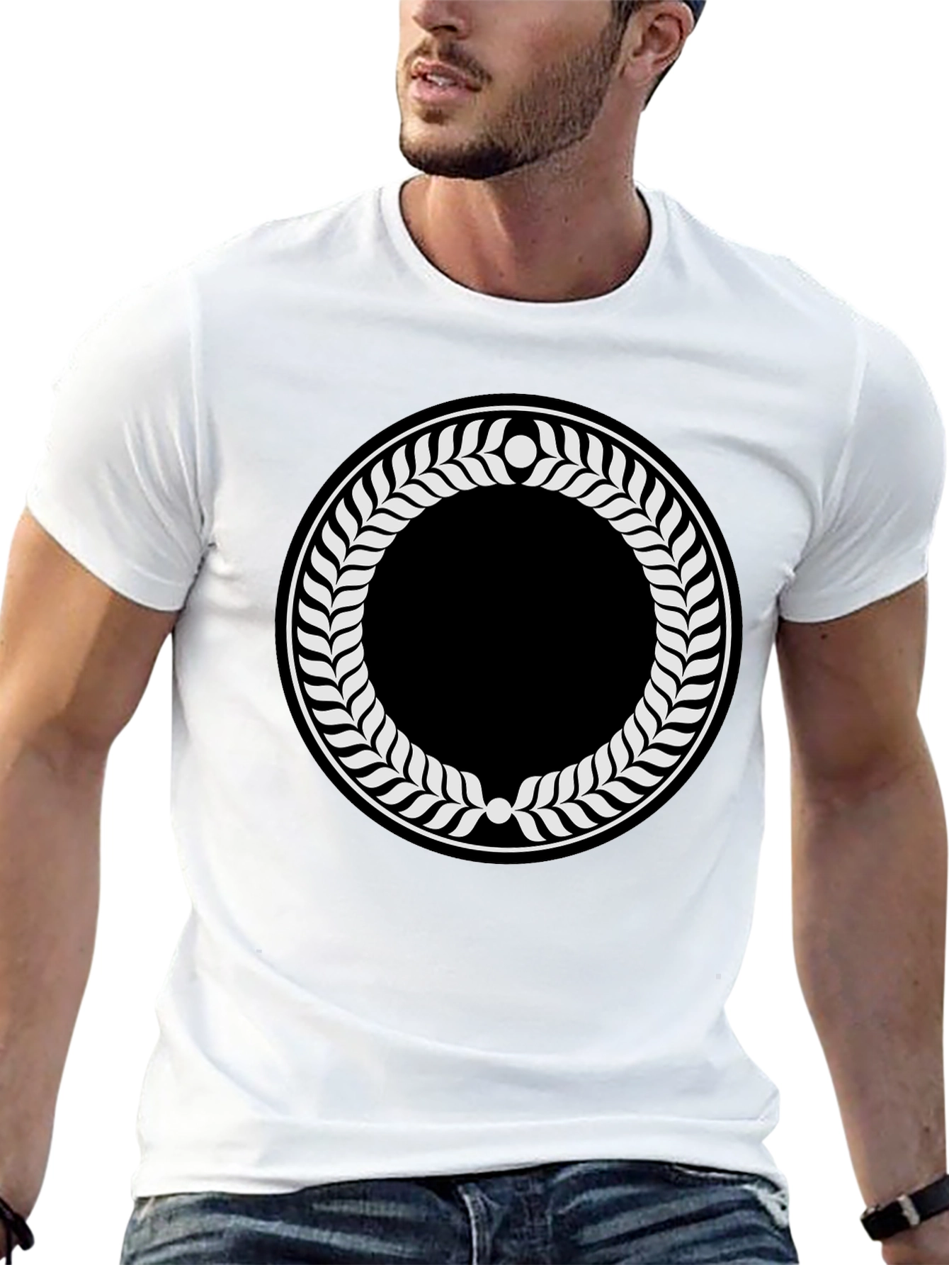 Laurel Wreath Graphic Black T-Shirt