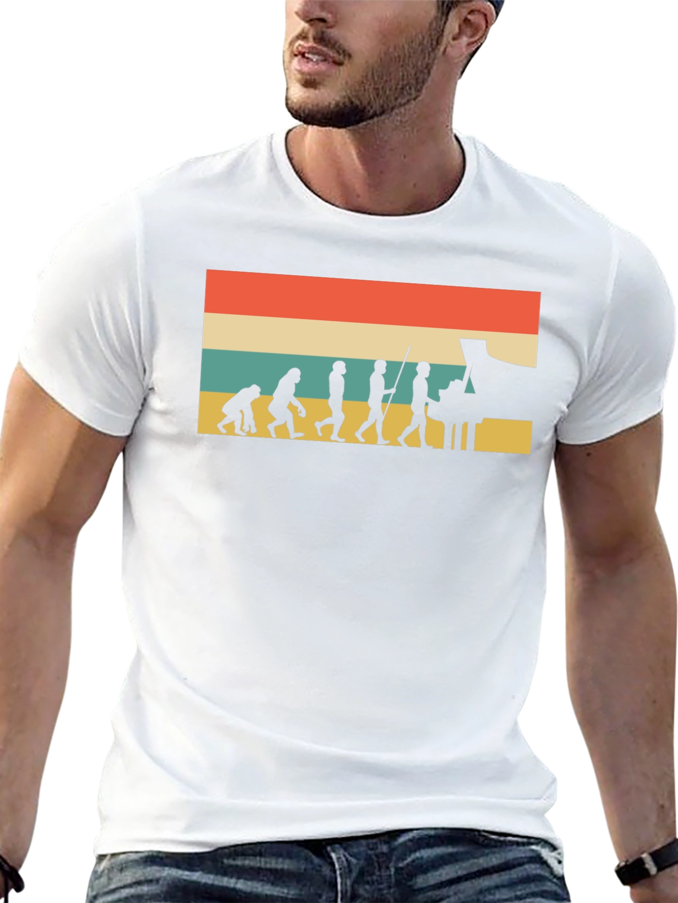 Piano Evolution Graphic Tee - Black Unisex T-Shirt