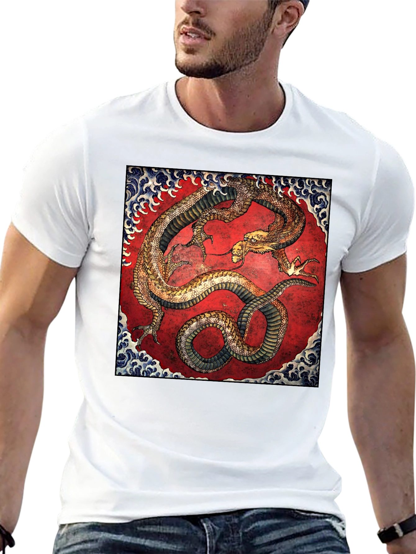 Dragon Print Black T-Shirt