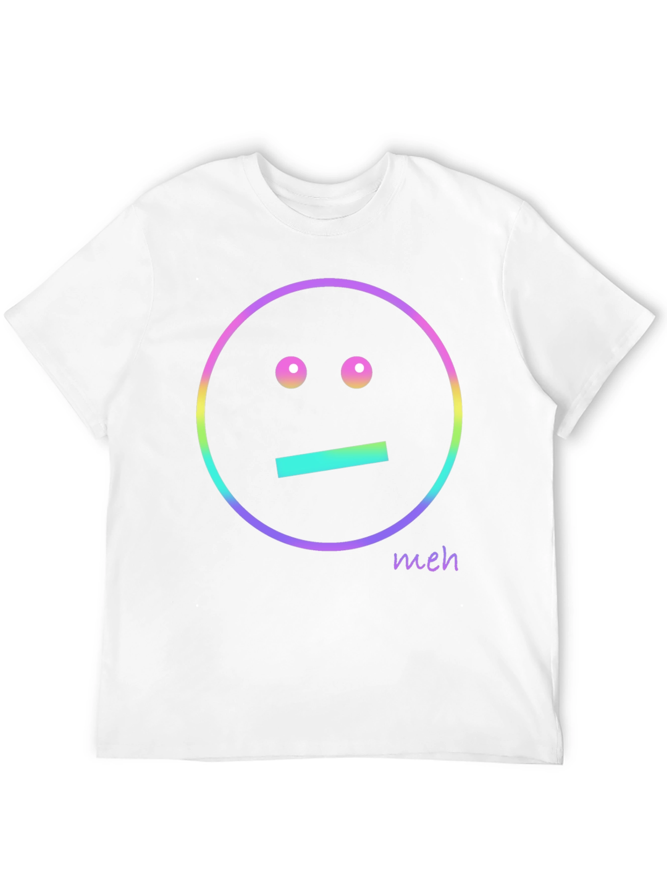 Meh Emoji Graphic T-Shirt - Black Casual Tee