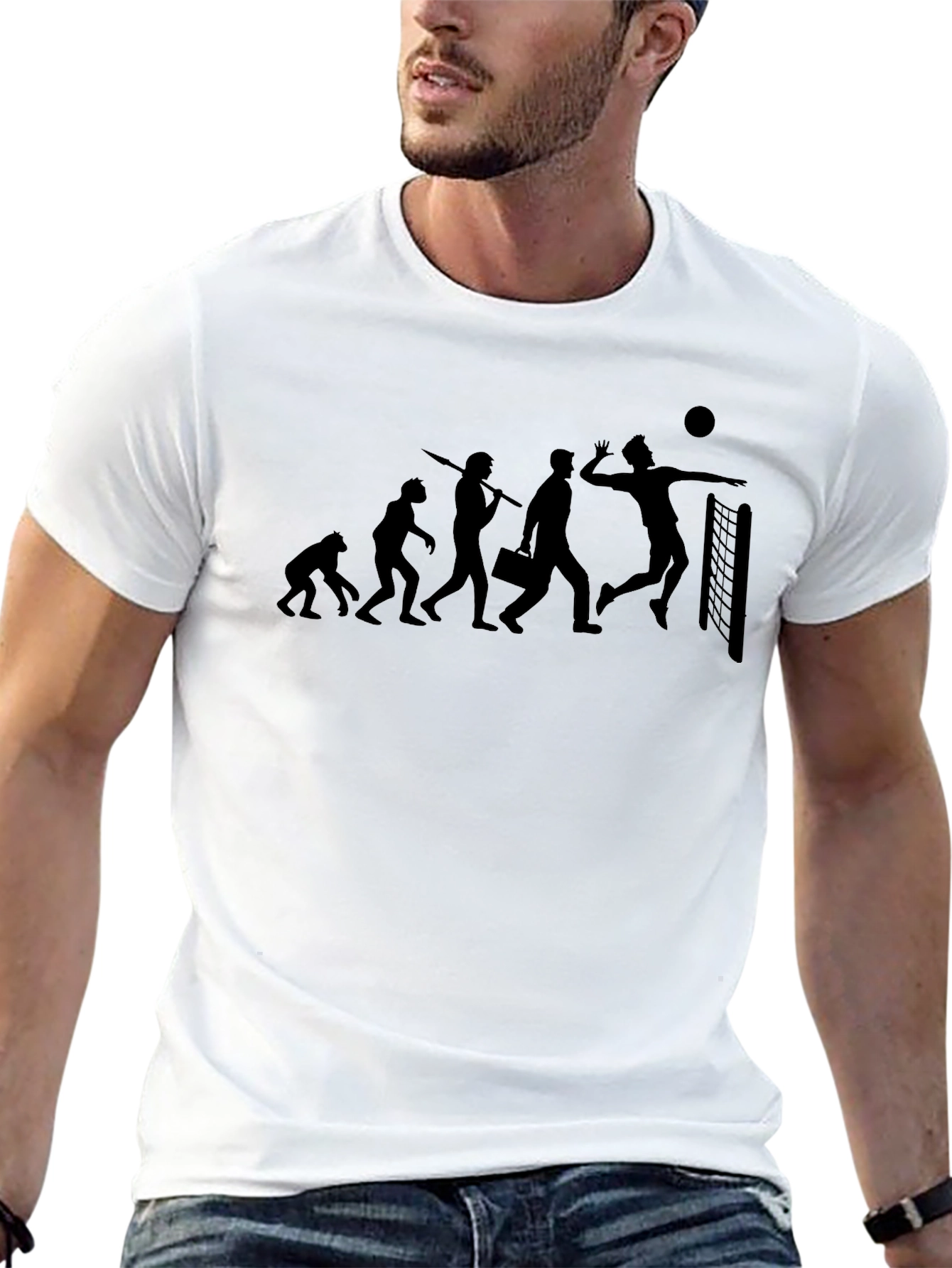 Evolution of Volleyball Black T-Shirt