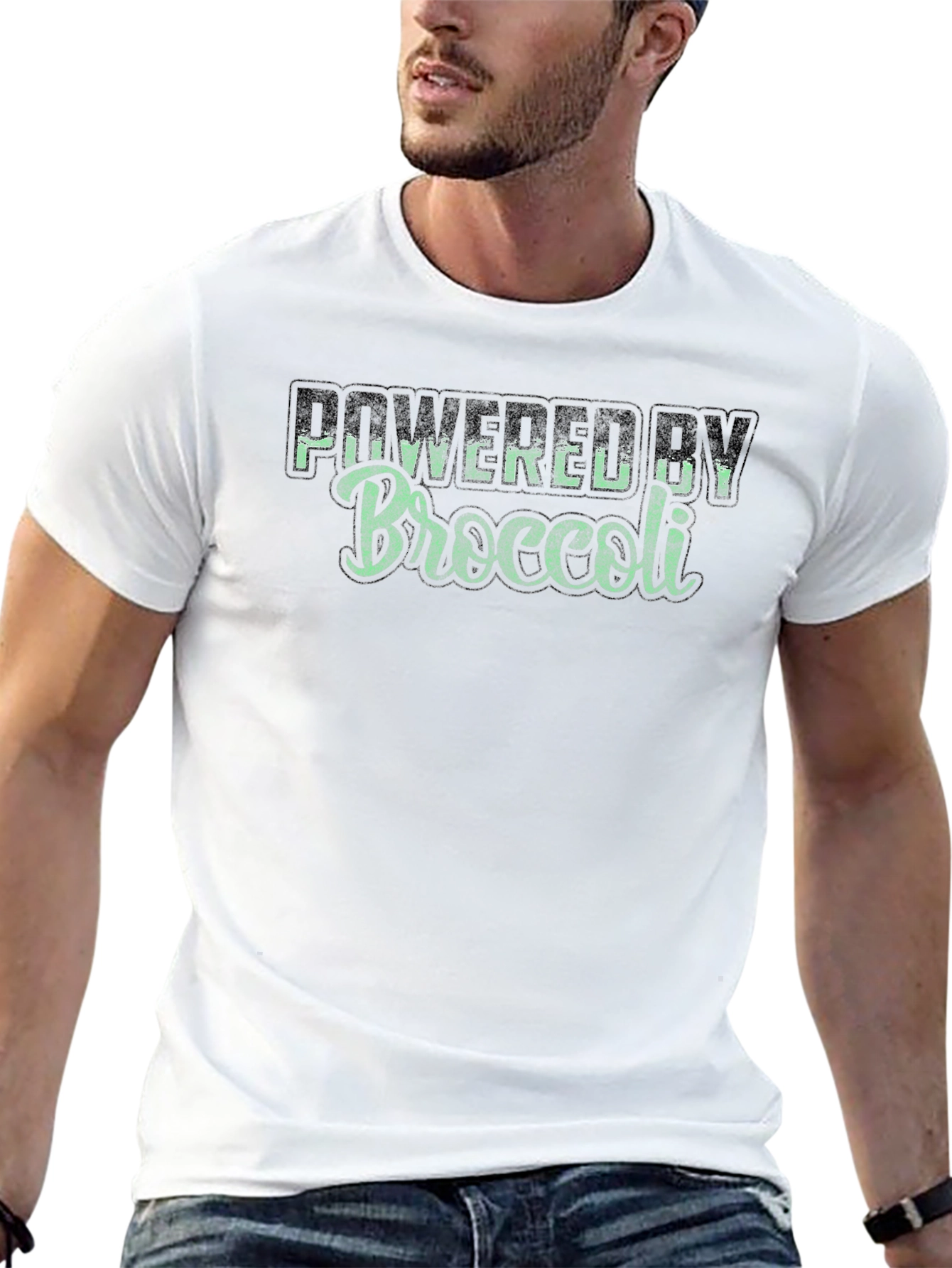 Powered by Broccoli Black T-Shirt Vegan