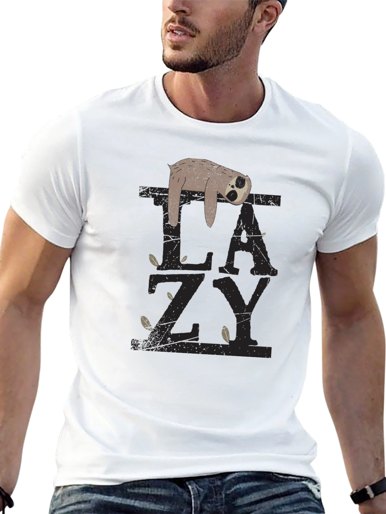 Lazy Sloth Graphic Tee - Relaxed Fit