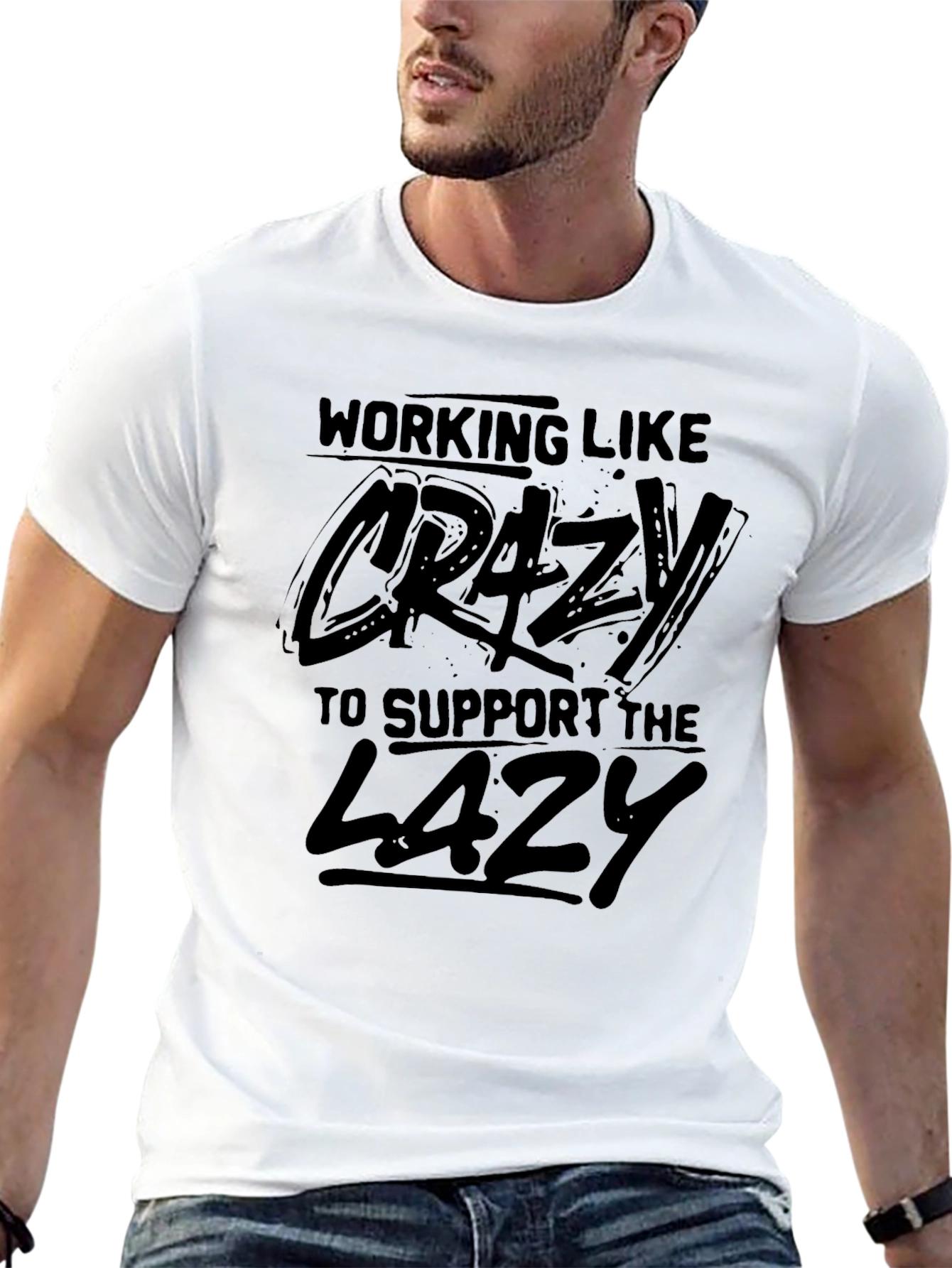 Working Like Crazy Black Graphic Tee