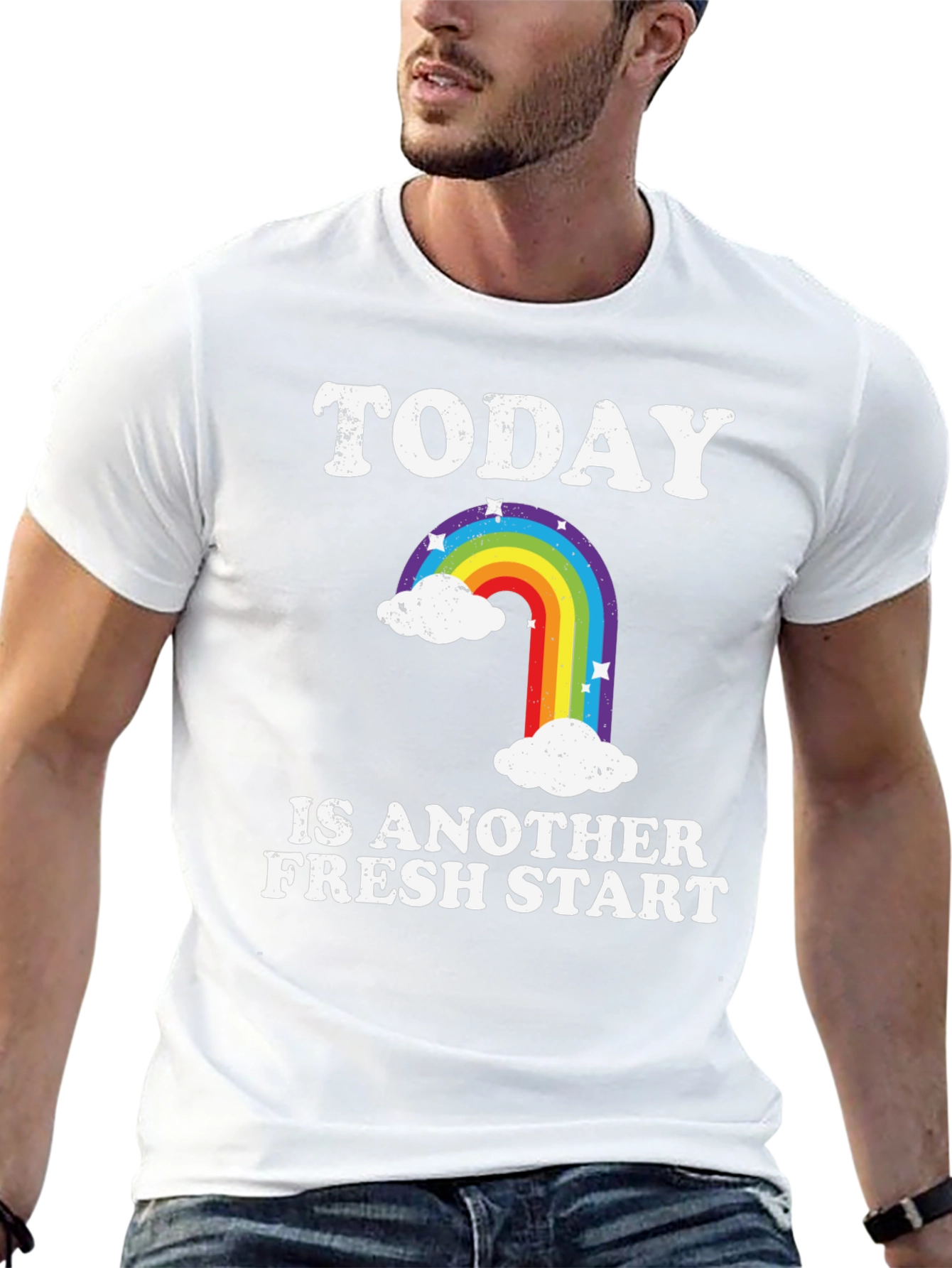 Today Is Another Fresh Start Rainbow Graphic T-Shirt