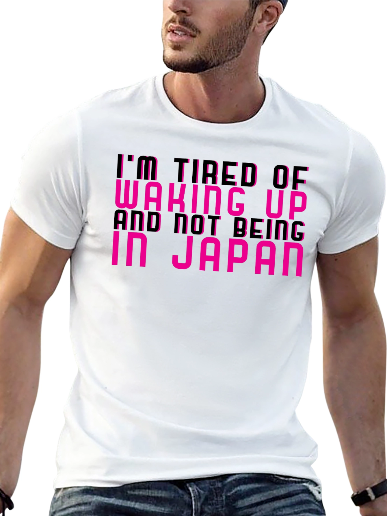 Im Tired of Not Being In Japan Black Tee