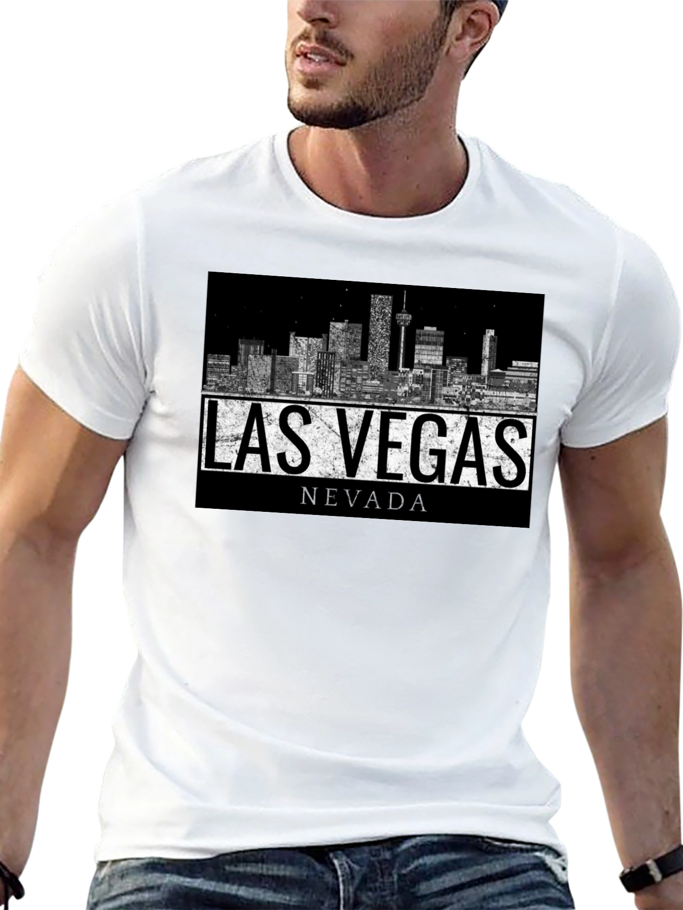 Las Vegas Nevada Skyline Graphic Print T-Shirt