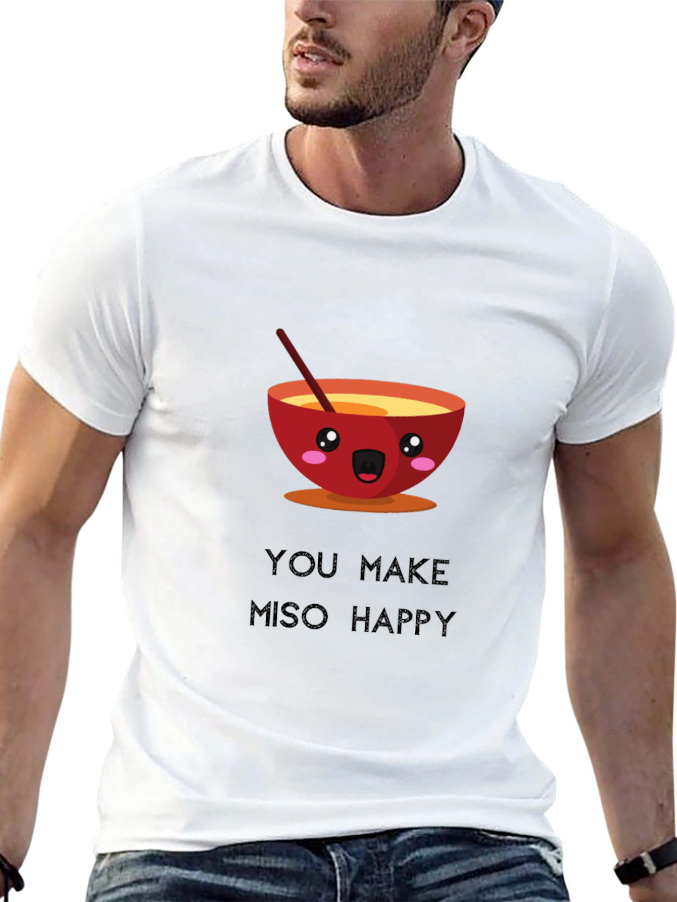 Miso Happy T-Shirt Funny Cute Ramen Bowl Graphic Tee