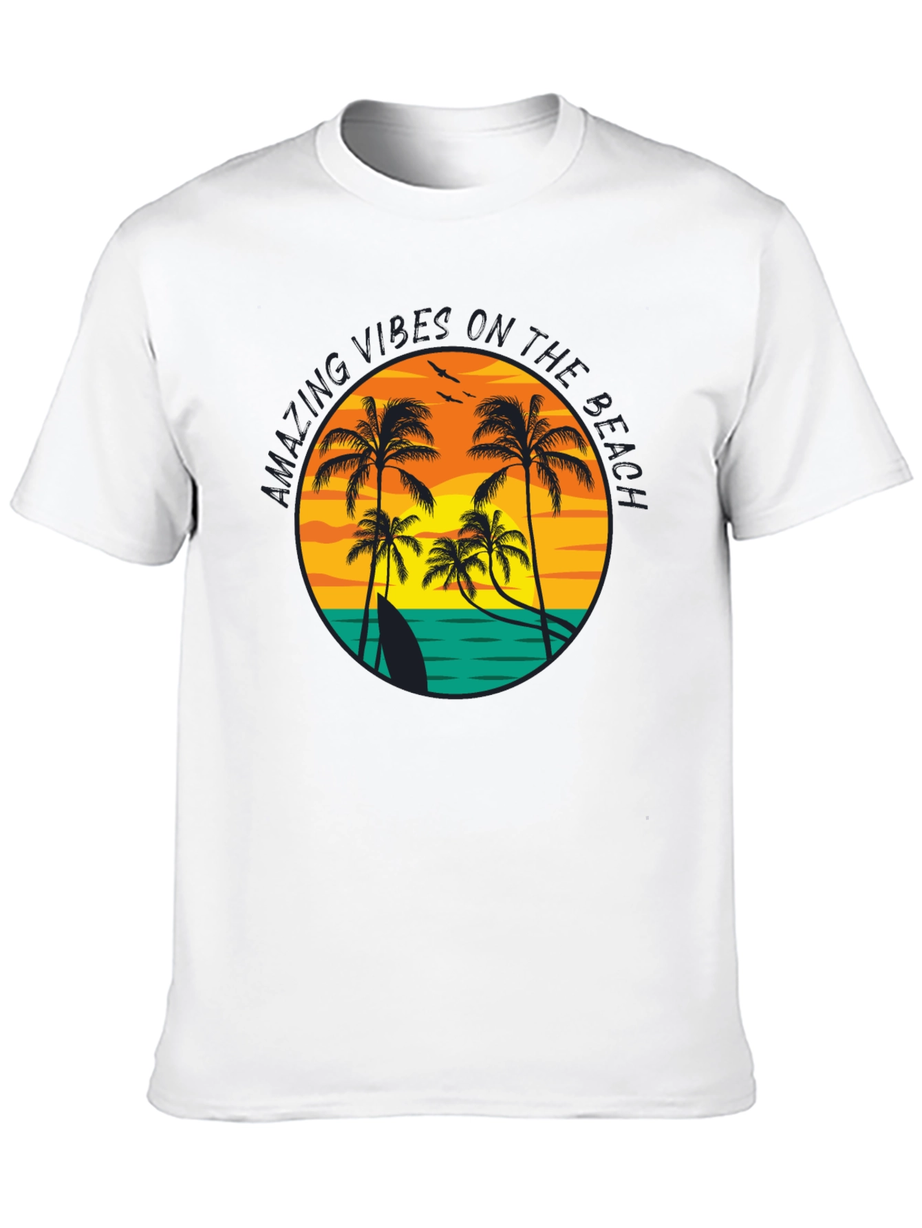 Beach Vibes Graphic T-Shirt - Tropical Palm Tree Design