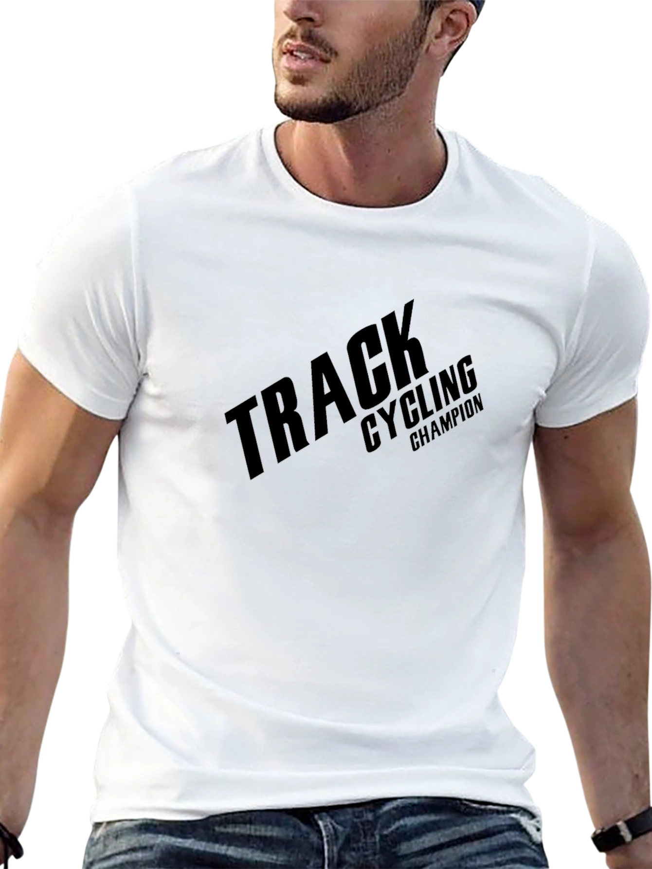 Track Cycling Champion Graphic Tee - Black