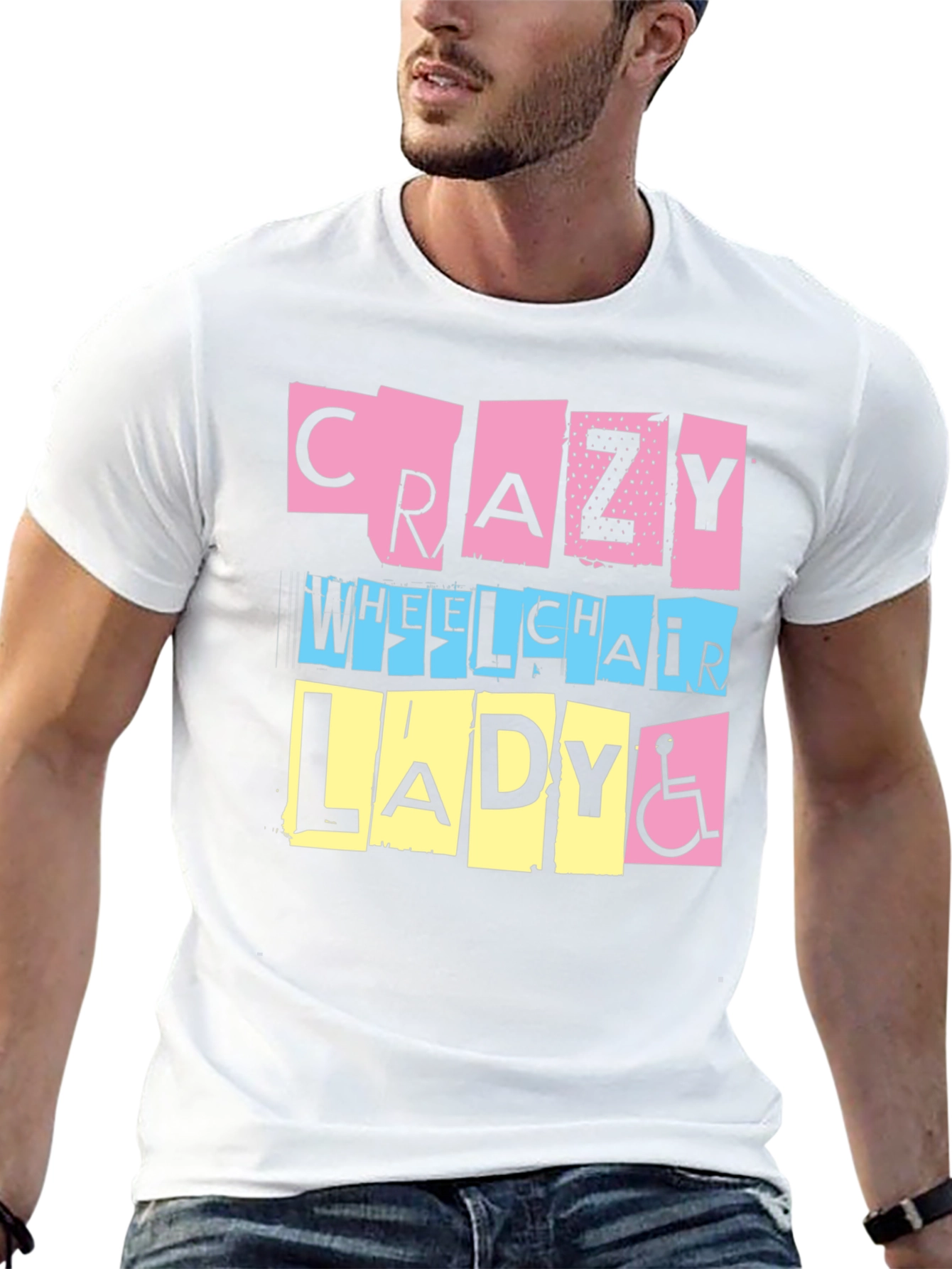 Crazy Wheelchair Lady Graphic Tee