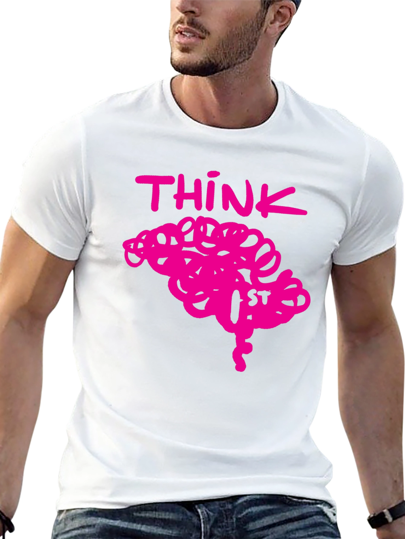 Think Brain Pink Graphic Tee