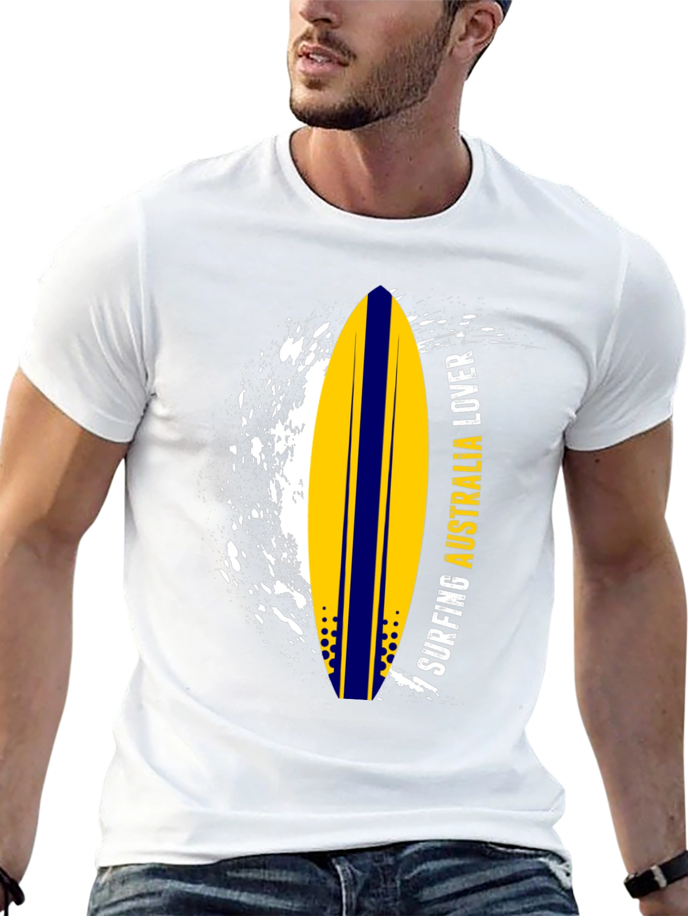 Surfing Australia Lover T-Shirt - Black Surfboard Tee