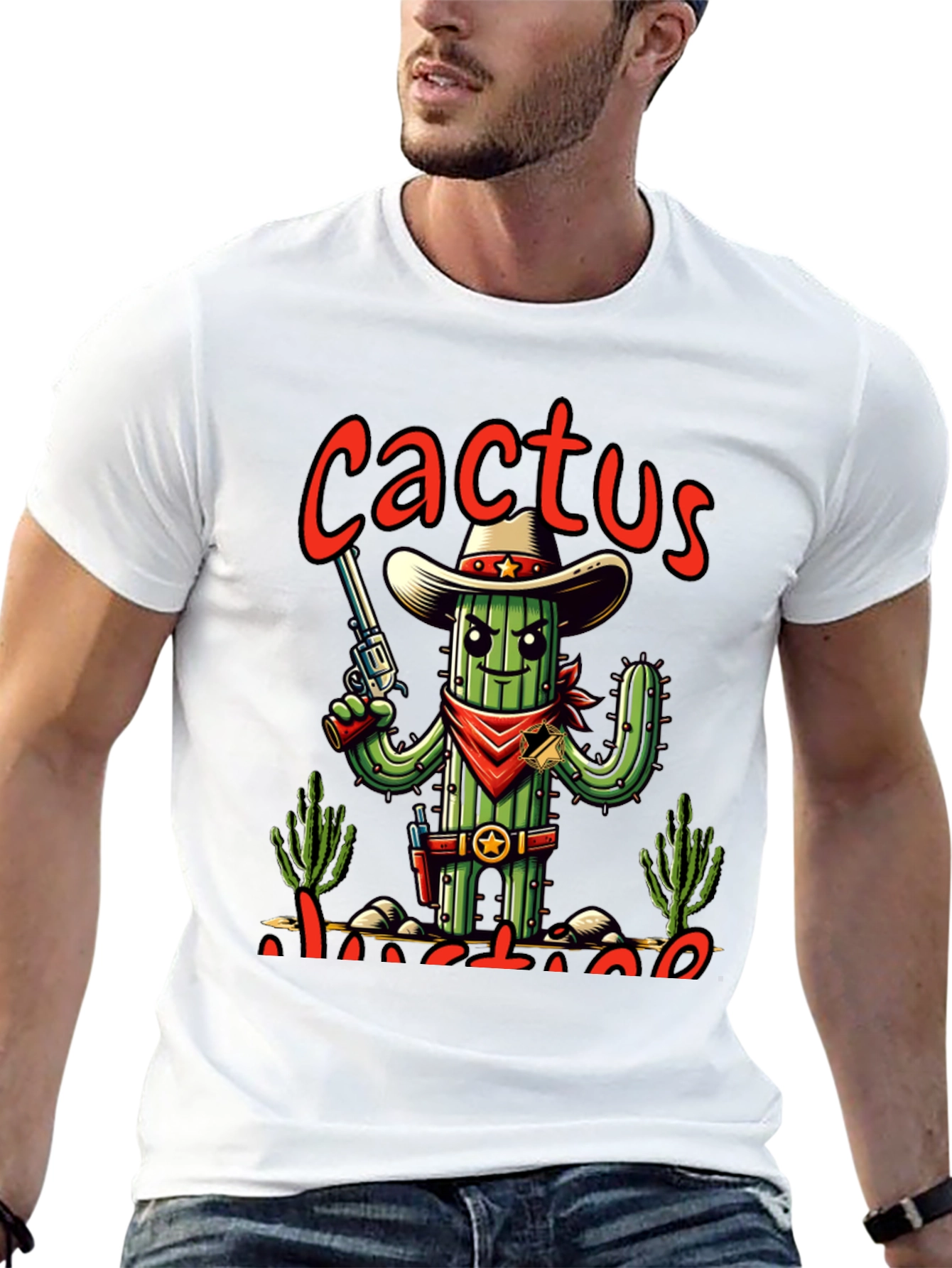 Cactus Justice Graphic Tee - Western Style