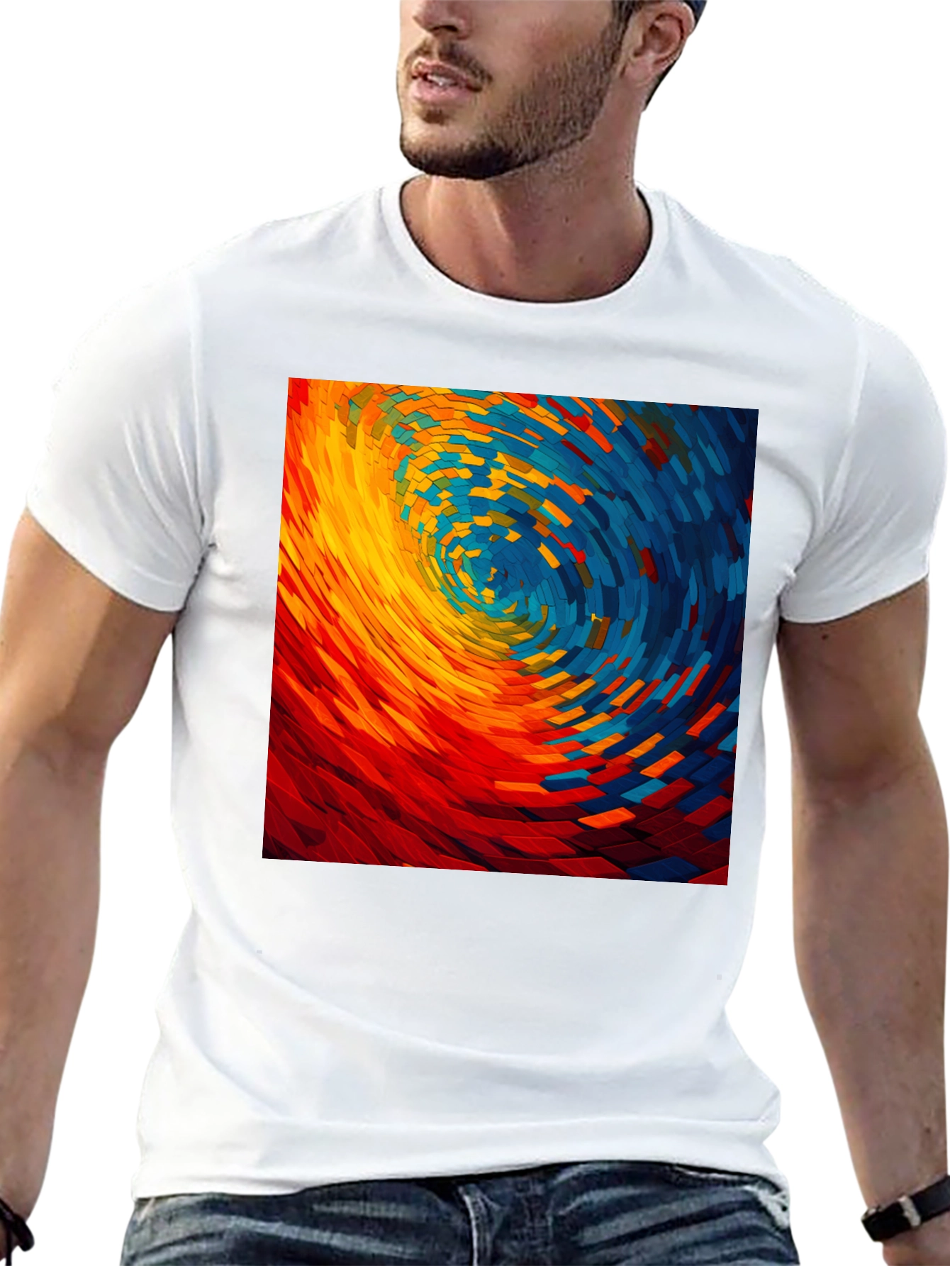 Abstract Swirl Graphic T-Shirt - Modern Art Tee