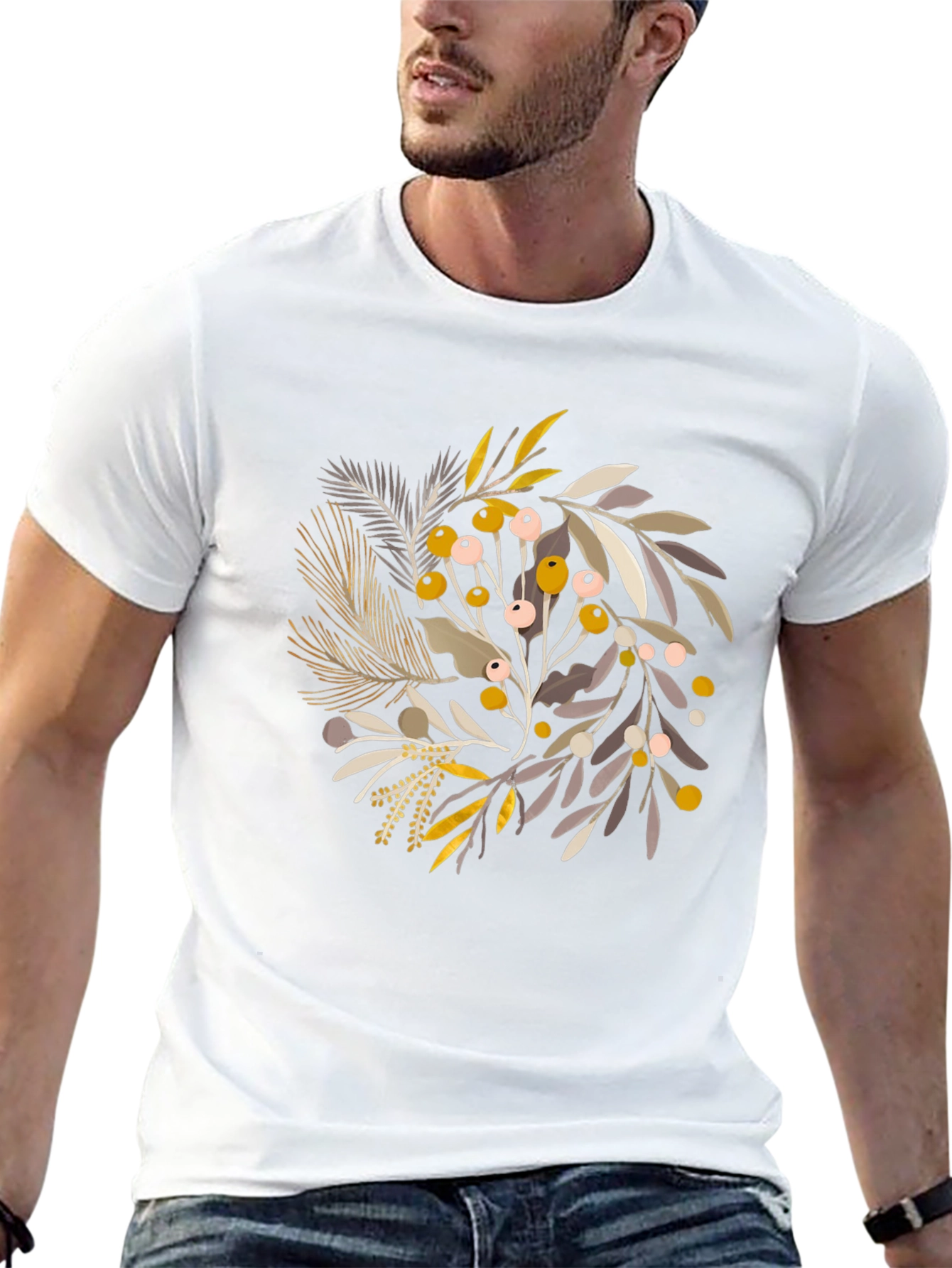 Botanical Print Crew Neck Tee