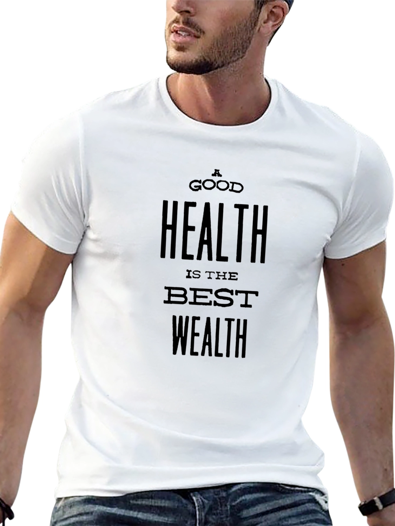 A Good Health is the Best Wealth Black T-Shirt