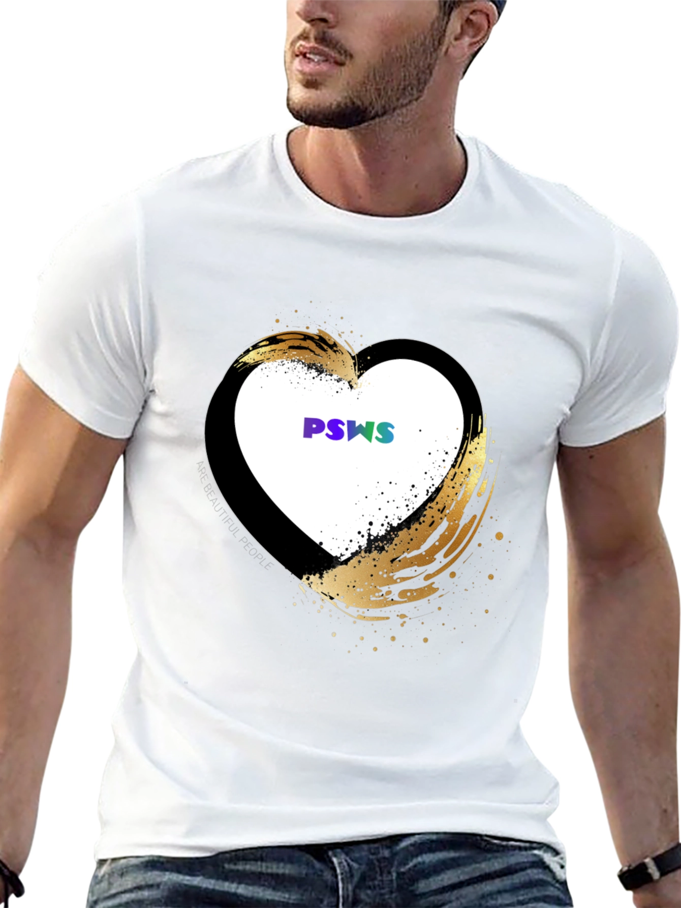 Stylish Black Heart Graphic T-Shirt