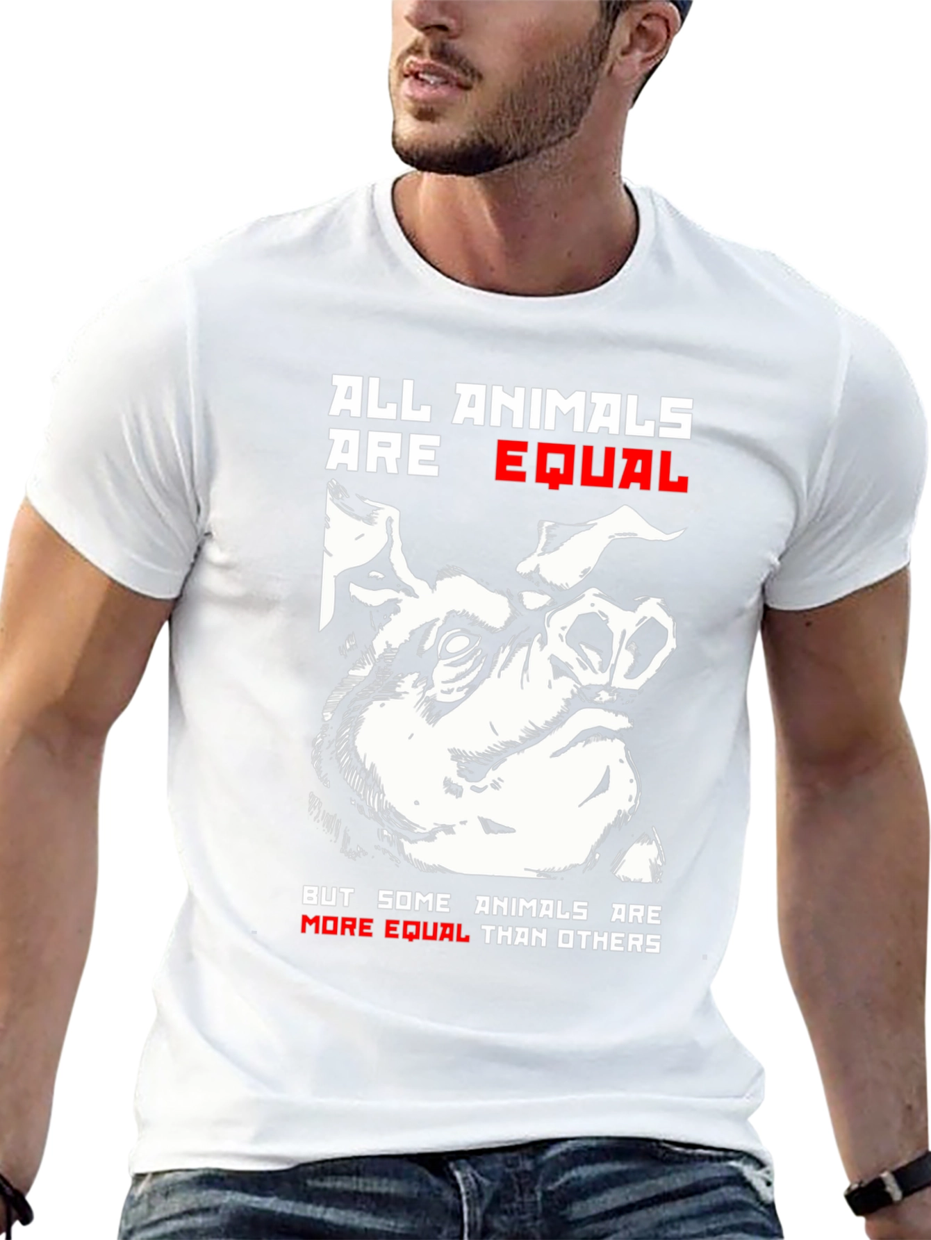 All Animals are Equal Pig Graphic T-Shirt