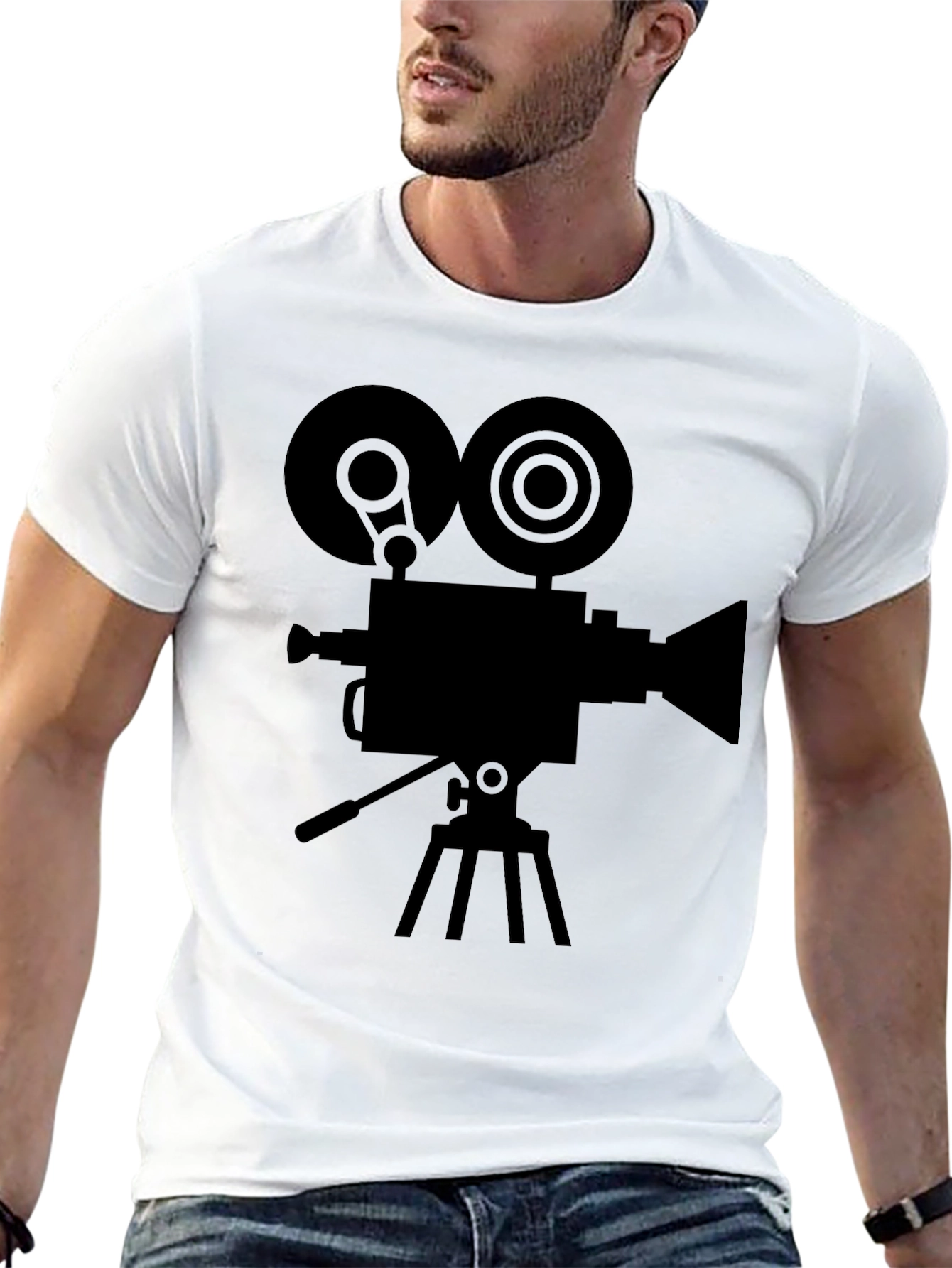 Classic Film Camera Graphic T-Shirt - Retro Movie Tee