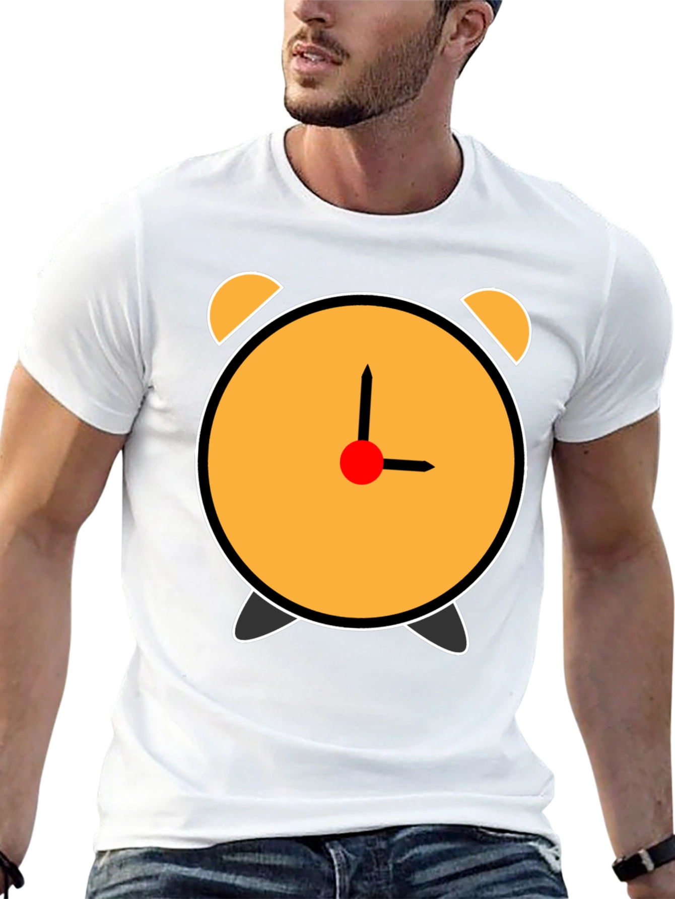 Alarm Clock Graphic T-Shirt - Black Cotton Tee