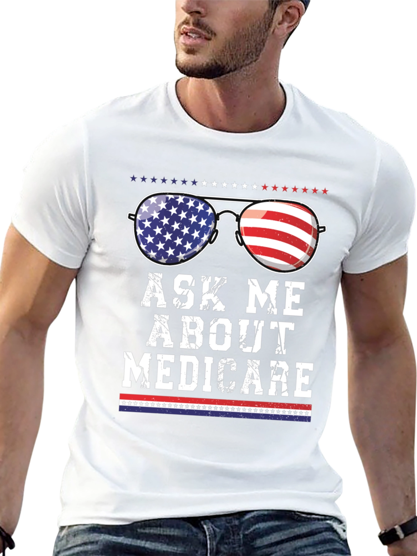 Ask Me About Medicare Patriotic T-Shirt