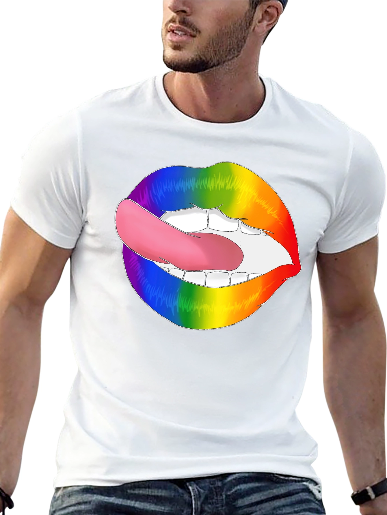 Rainbow Lips Tongue Out T-Shirt