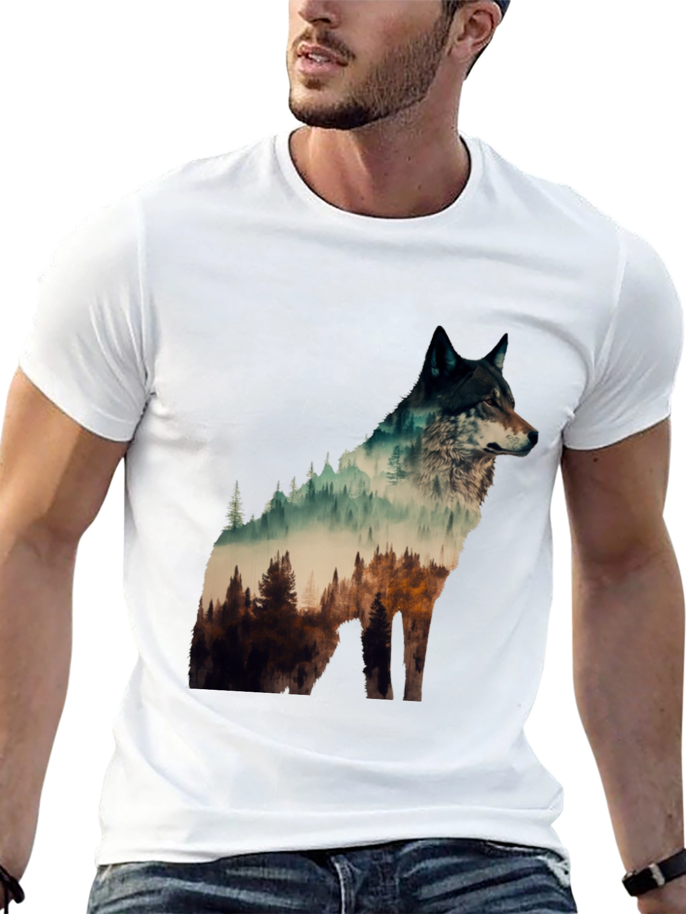 Wolf Forest Graphic Tee - Nature Lovers T-Shirt