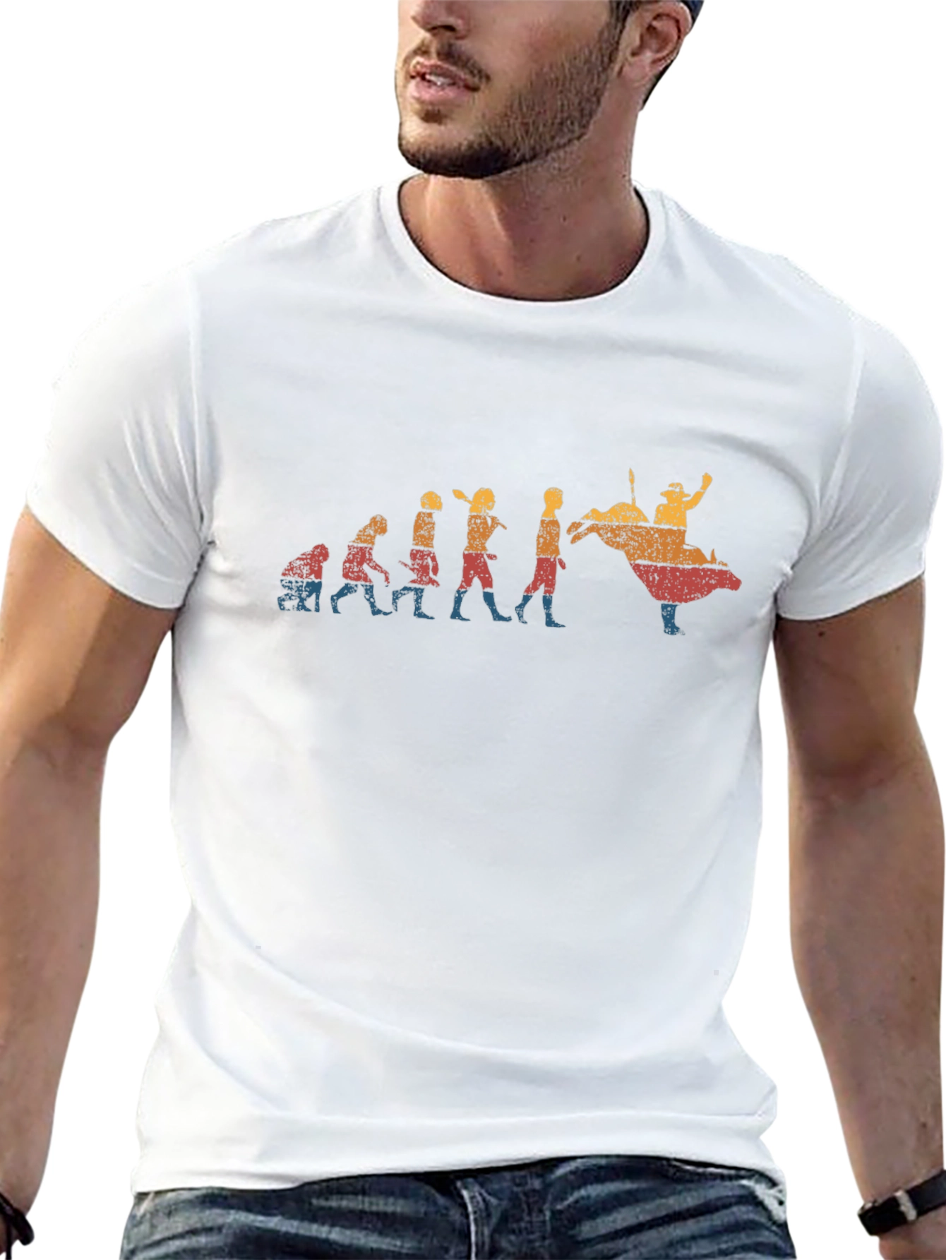 Bull Riding Evolution Black T-Shirt