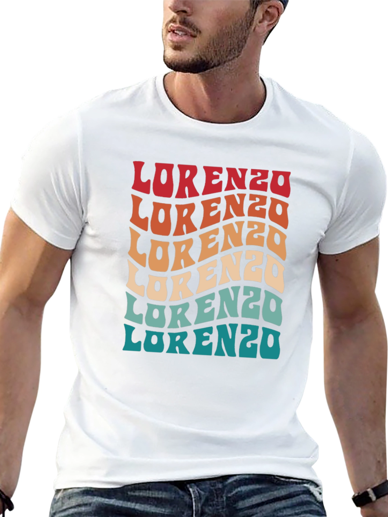 Retro Lorenzo Personalized Name T-Shirt