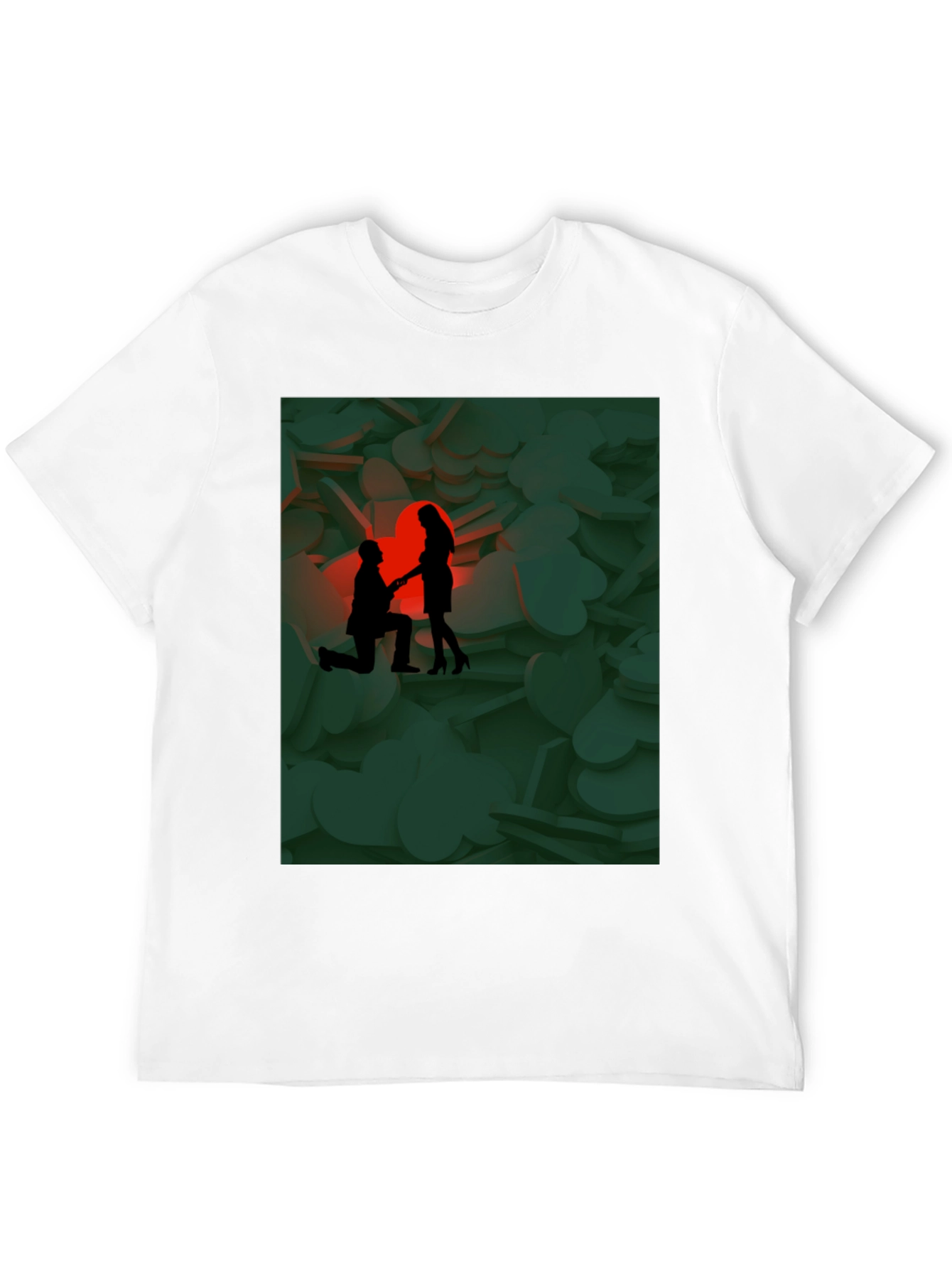 Romantic Proposal Graphic Tee - Stylish Black T-Shirt