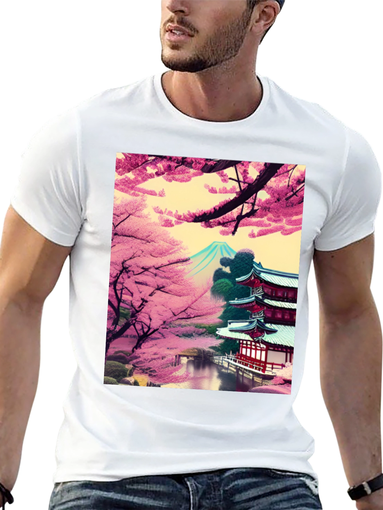 Cherry Blossom Temple Graphic Tee