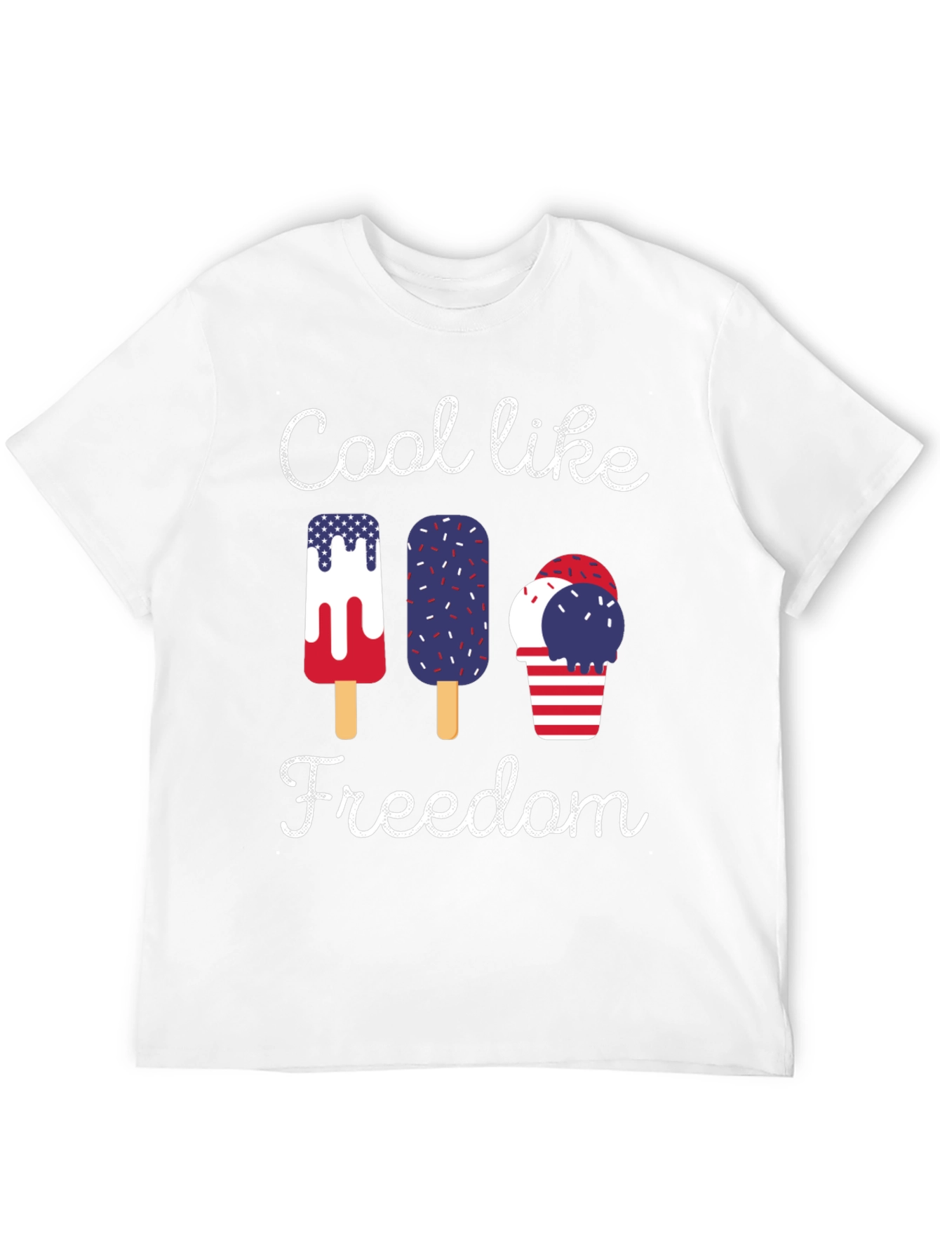 Cool Like Freedom Patriotic Graphic T-Shirt