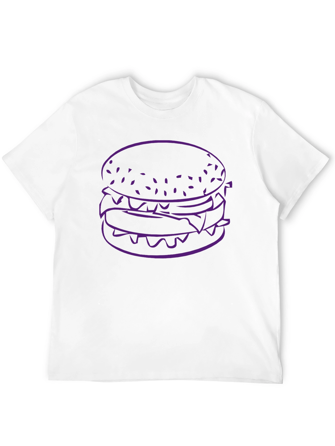 Burger Graphic Tee - Black Cotton T-Shirt