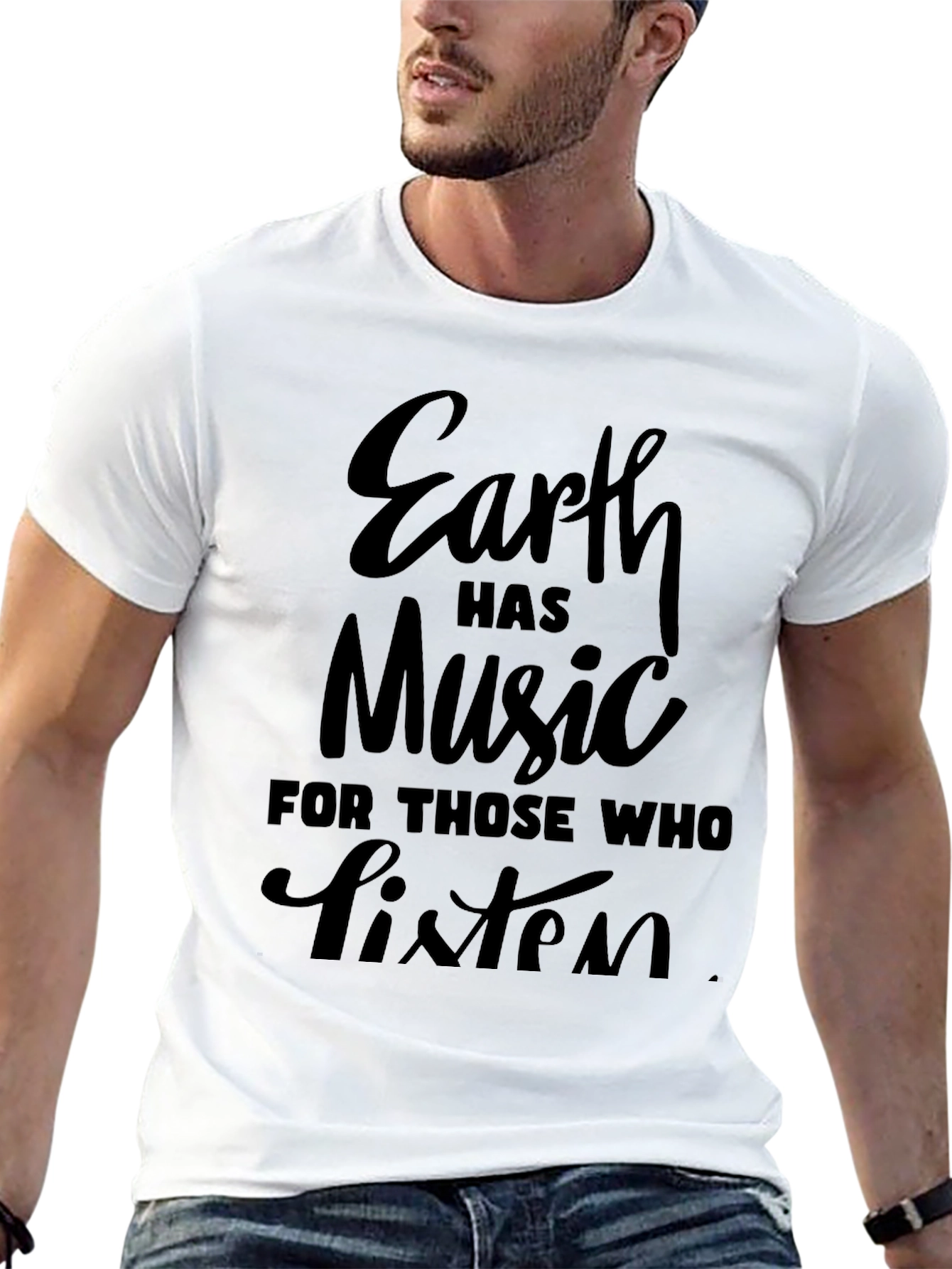 Earth Has Music T-Shirt - Stylish Black Tee