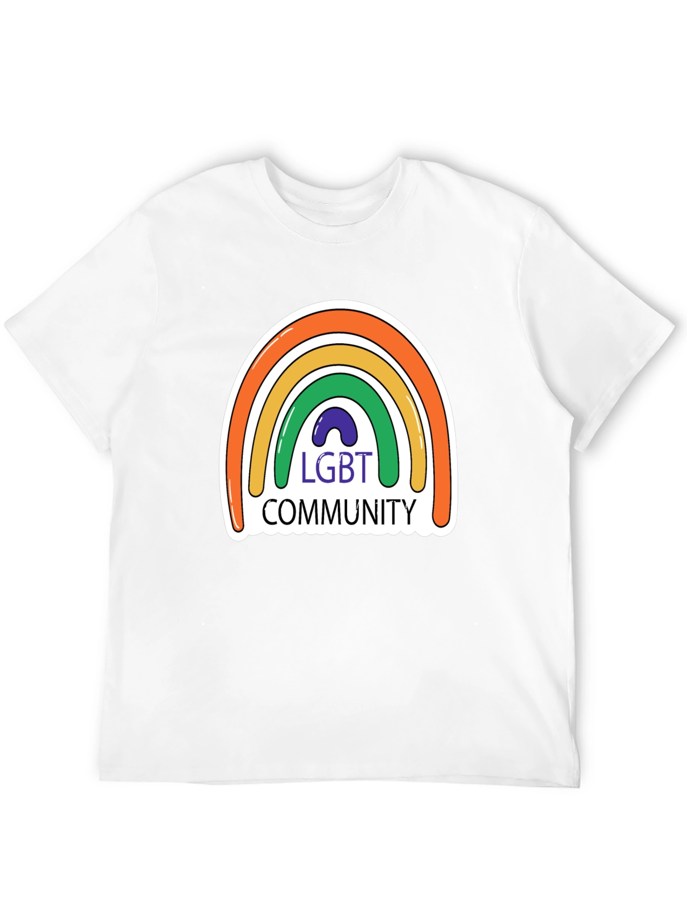 LGBT Community Rainbow Graphic Tee - Black