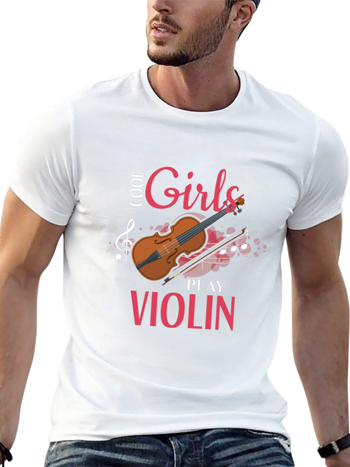 Cool Girls Play Violin Graphic Tee Shirt