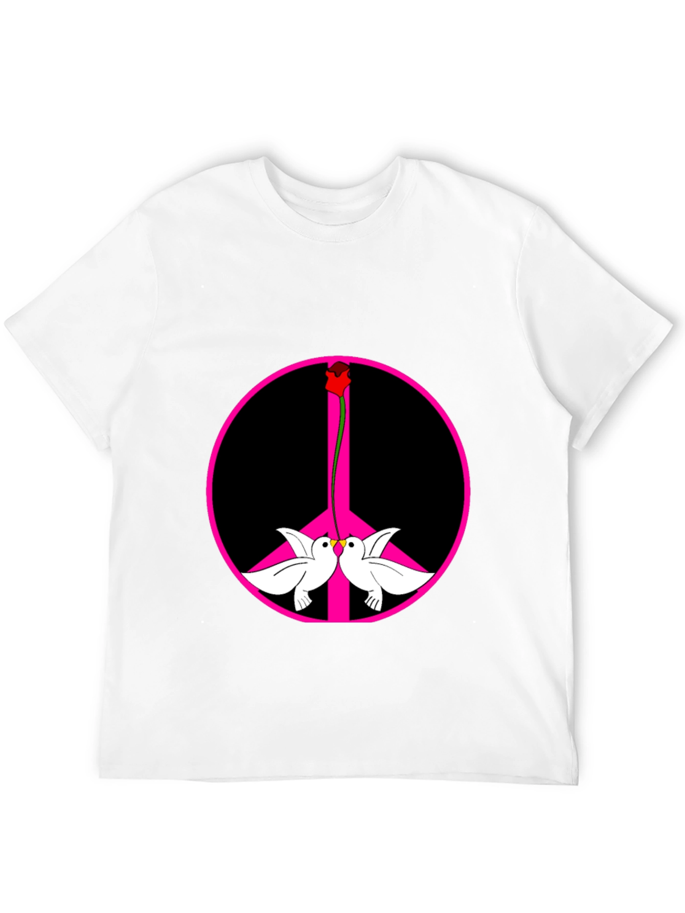 Peace Dove & Rose Graphic Tee - Black