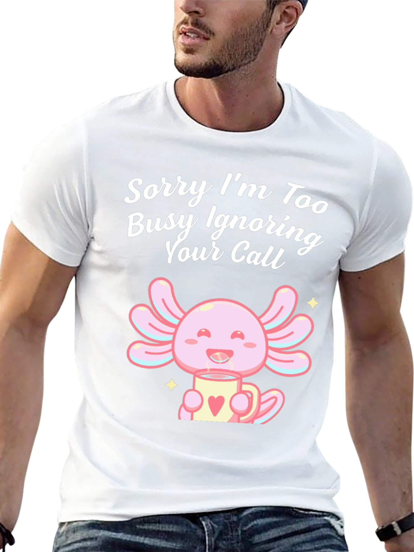 Ignoring Call Axolotl Black T-Shirt