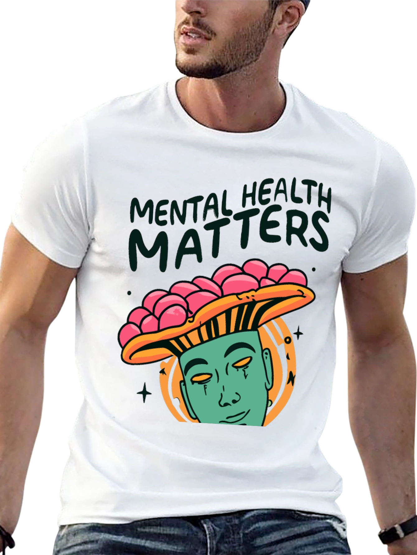 Mental Health Matters Graphic Tee - Mushroom Man Design
