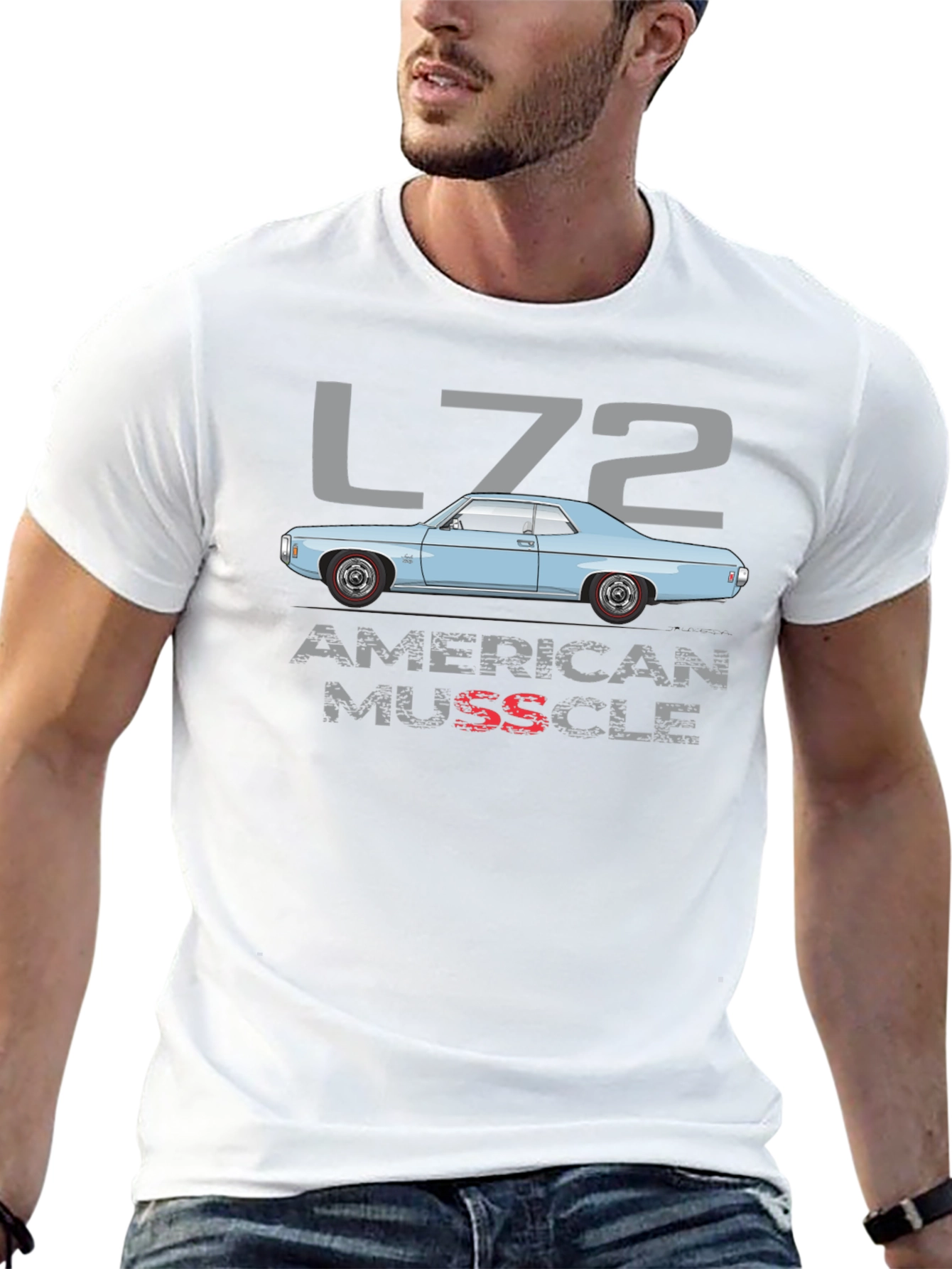L72 American Muscle Car Graphic T-Shirt